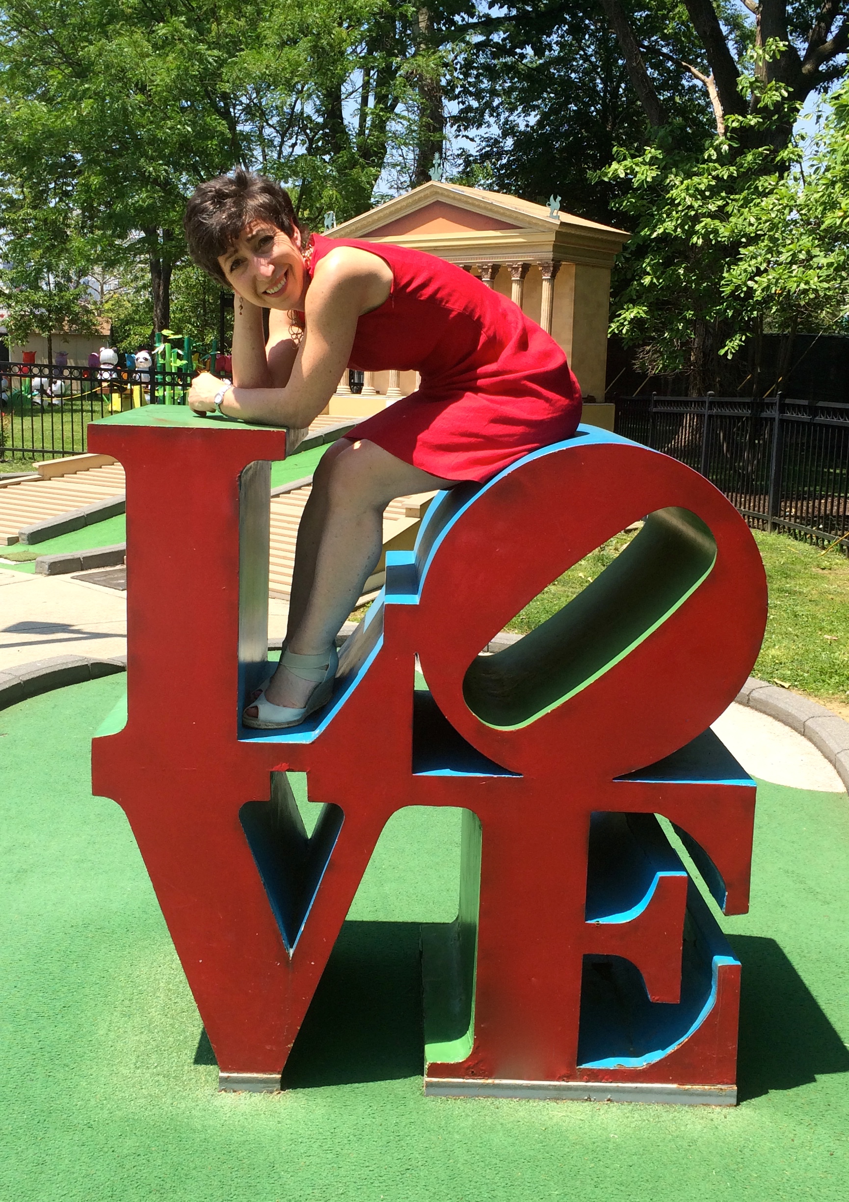 Best Things to Do in Philadelphia Pennsylvania Irene Levy Baker by Rachel Baker mini golf in Franklin Square LOVE sign