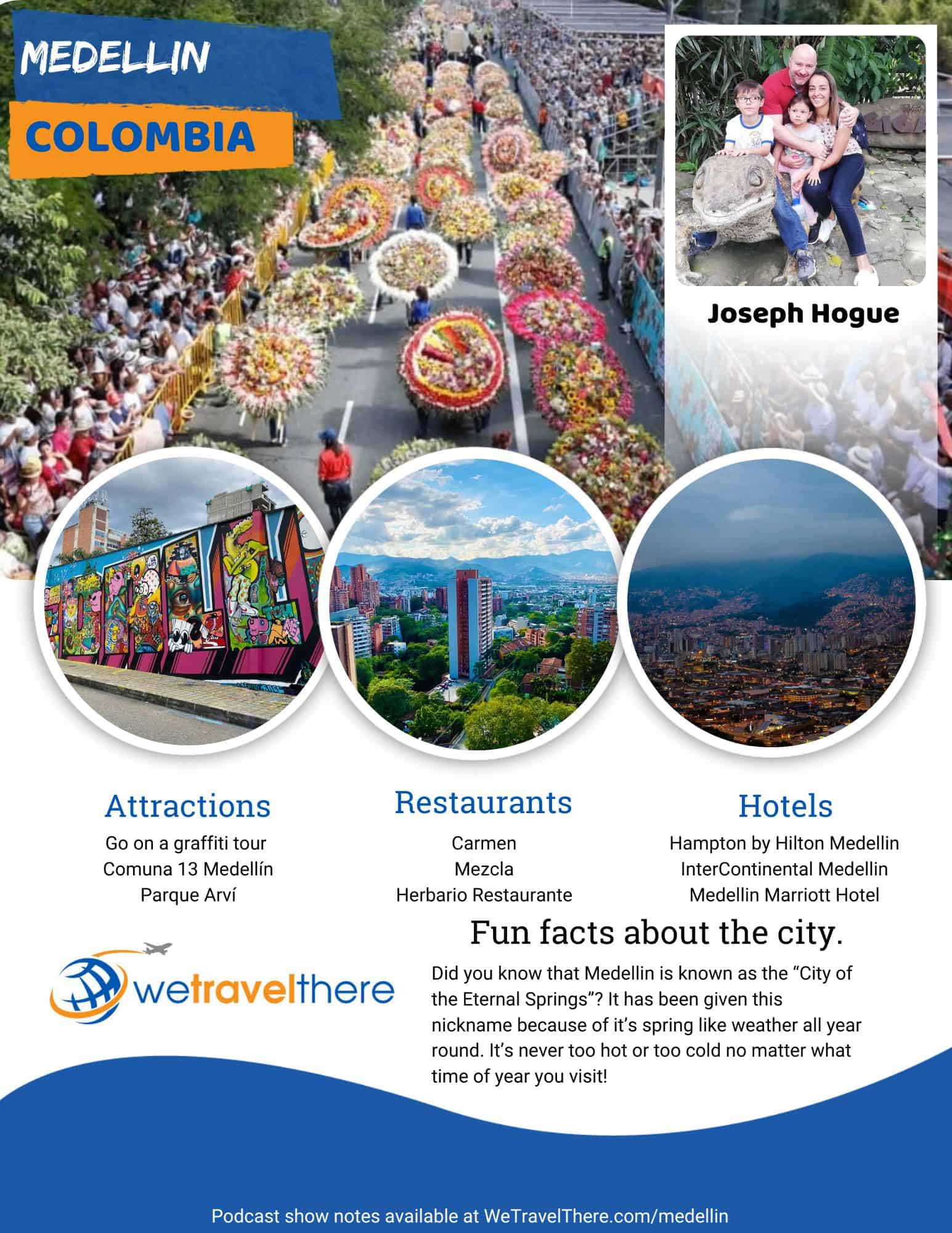We-Travel-There-Medellin-Colombia-Joseph-Hogue-podcast-one-sheet