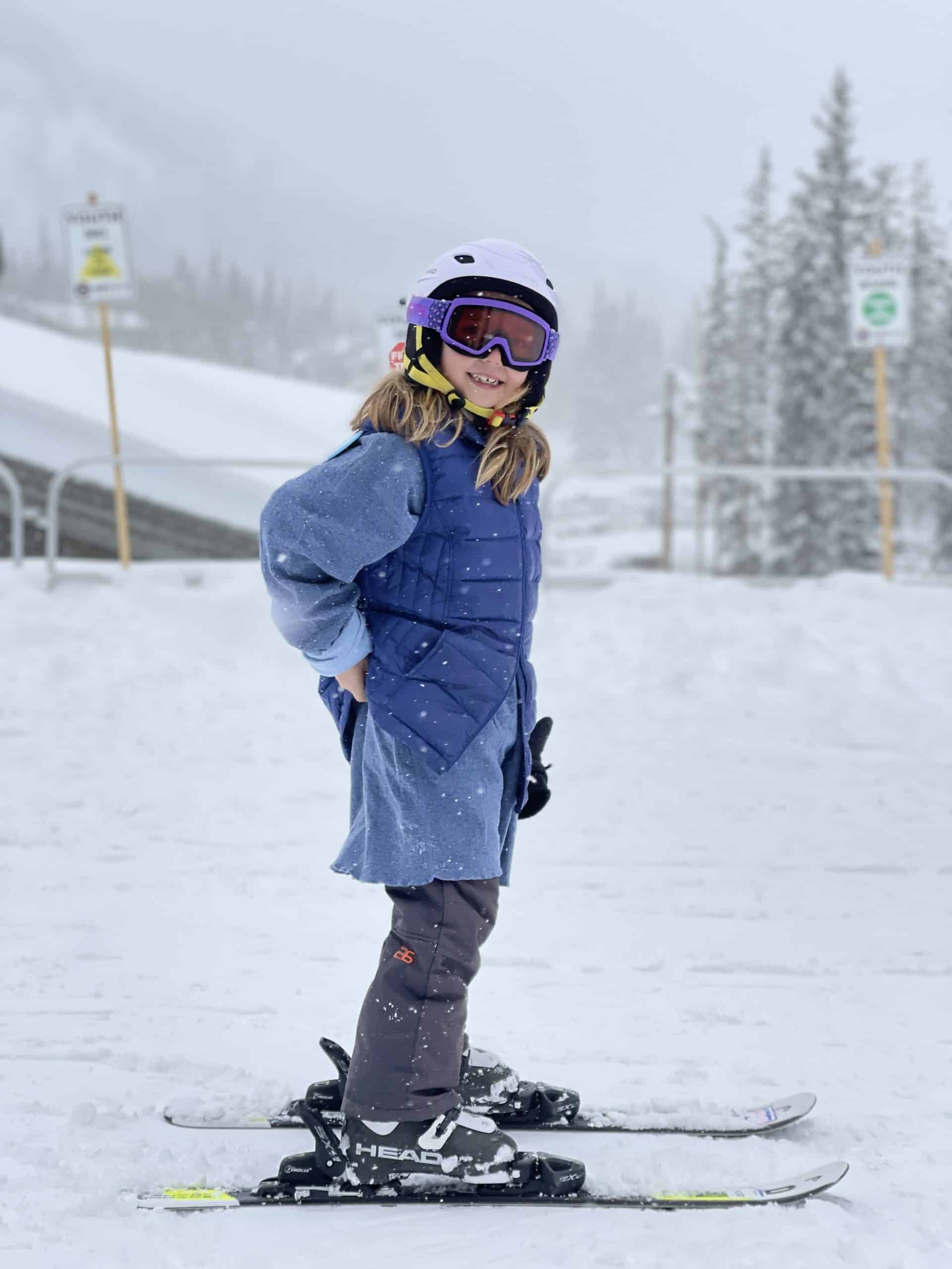 Family Ski Trip - Brighton Resort - Scarlett ready for her lessons 2022-03