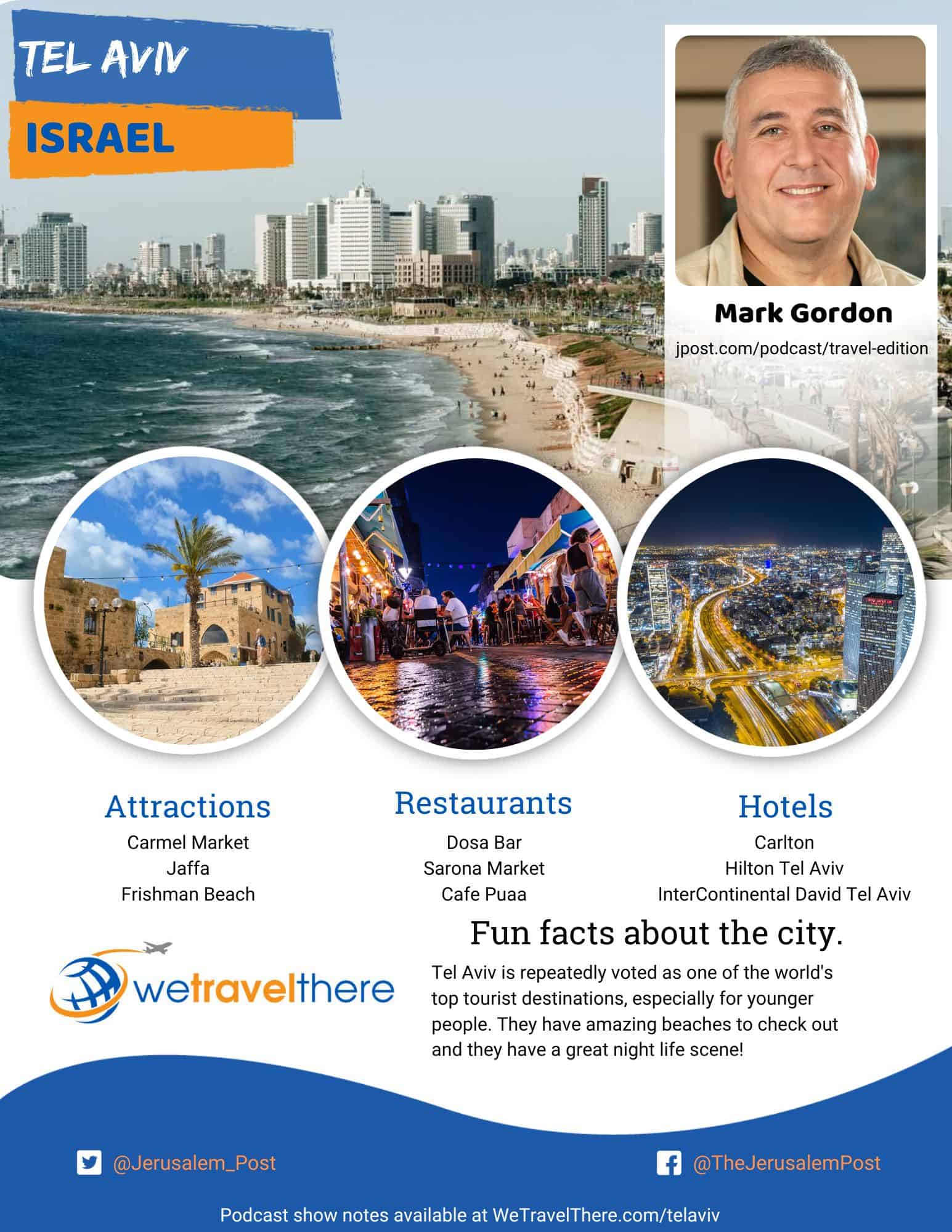 We Travel There - Tel Aviv Israel - Mark Gordon - podcast one sheet