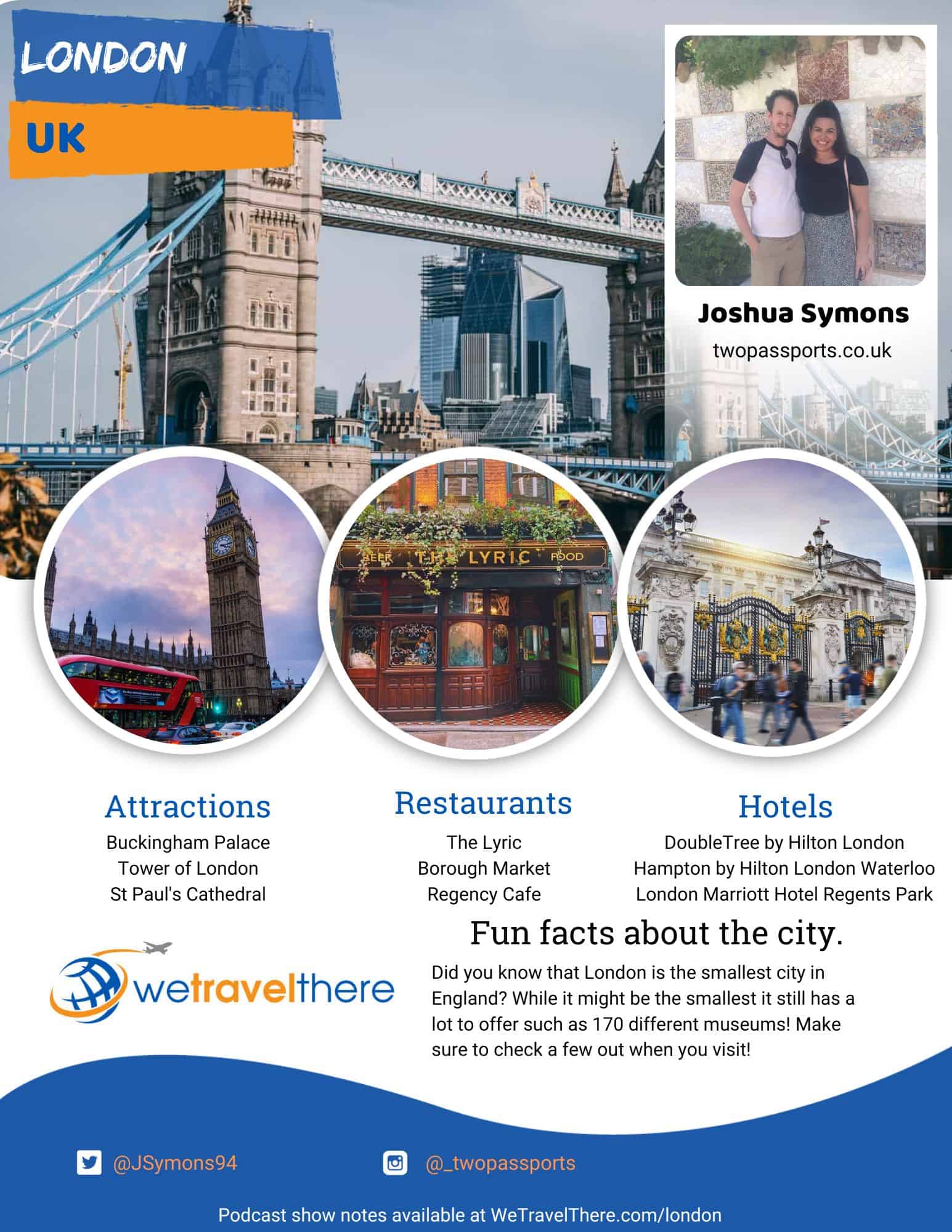 We Travel There - London UK - Joshua Symons - podcast one sheet