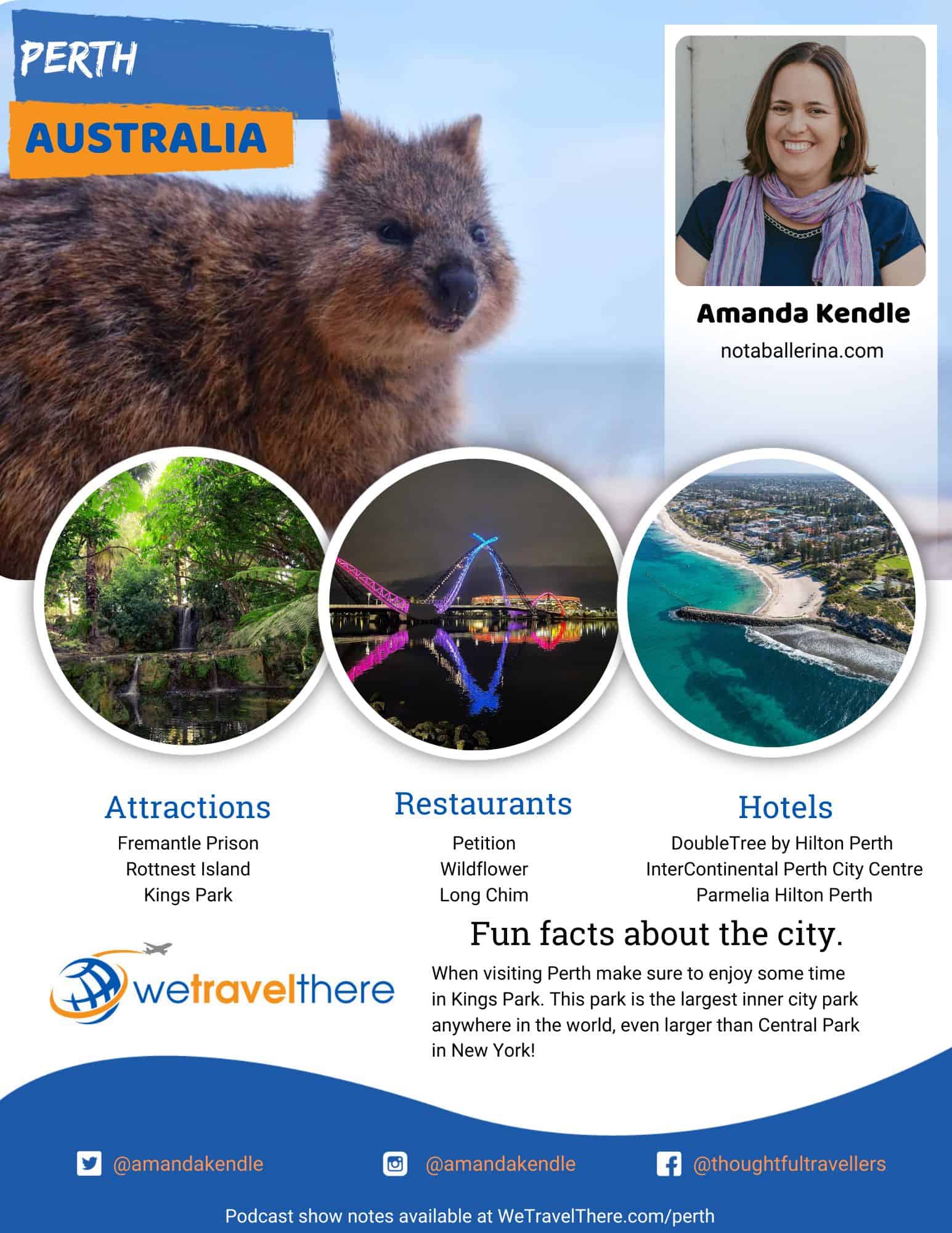 We Travel There - Perth Australia - Amanda Kendle - podcast one sheet