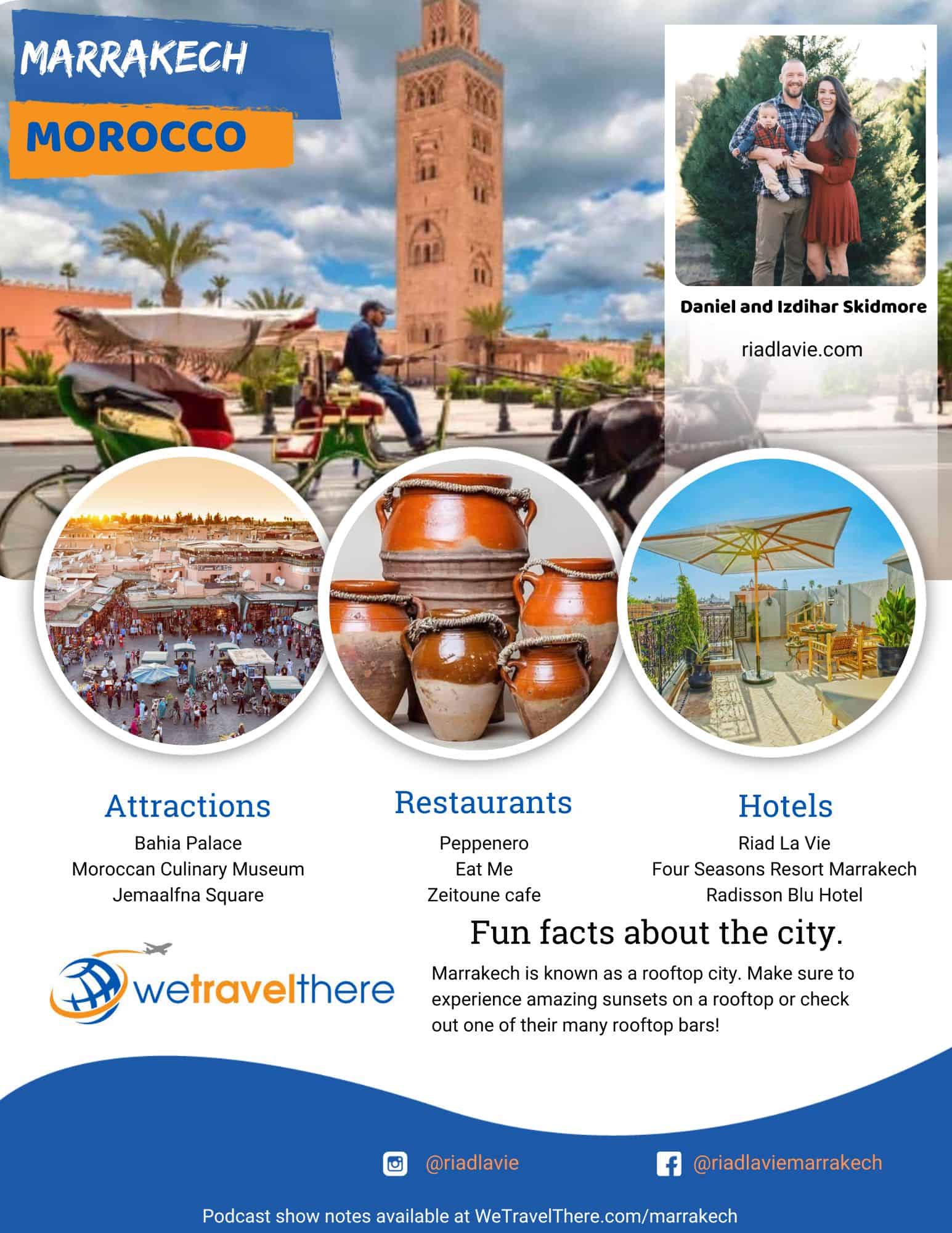 We Travel There - Marrakech Morraco-Daniel and Izdihar Skidmore- podcast one sheets