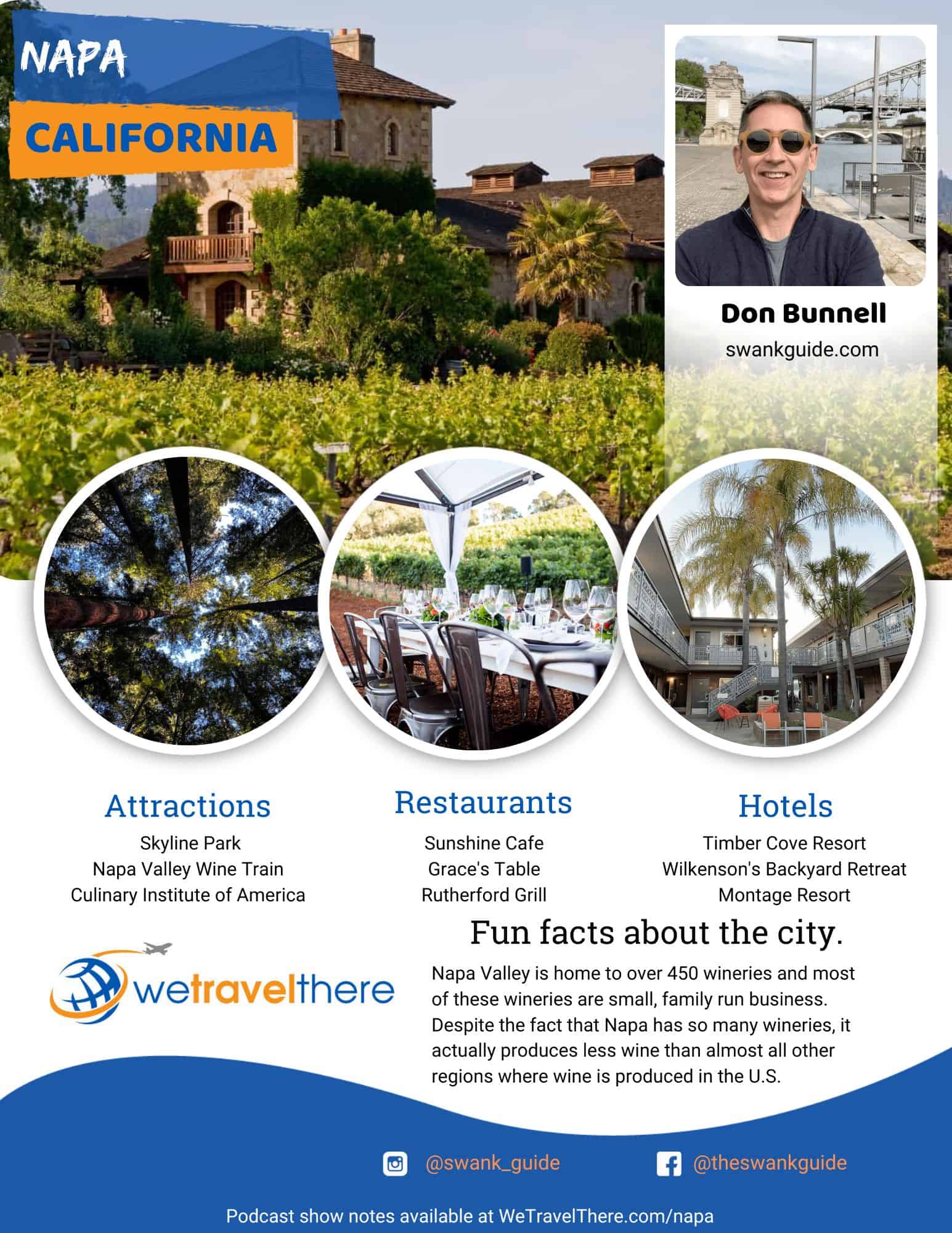 We Travel There - Napa California - Don Bunnell - podcast one sheet
