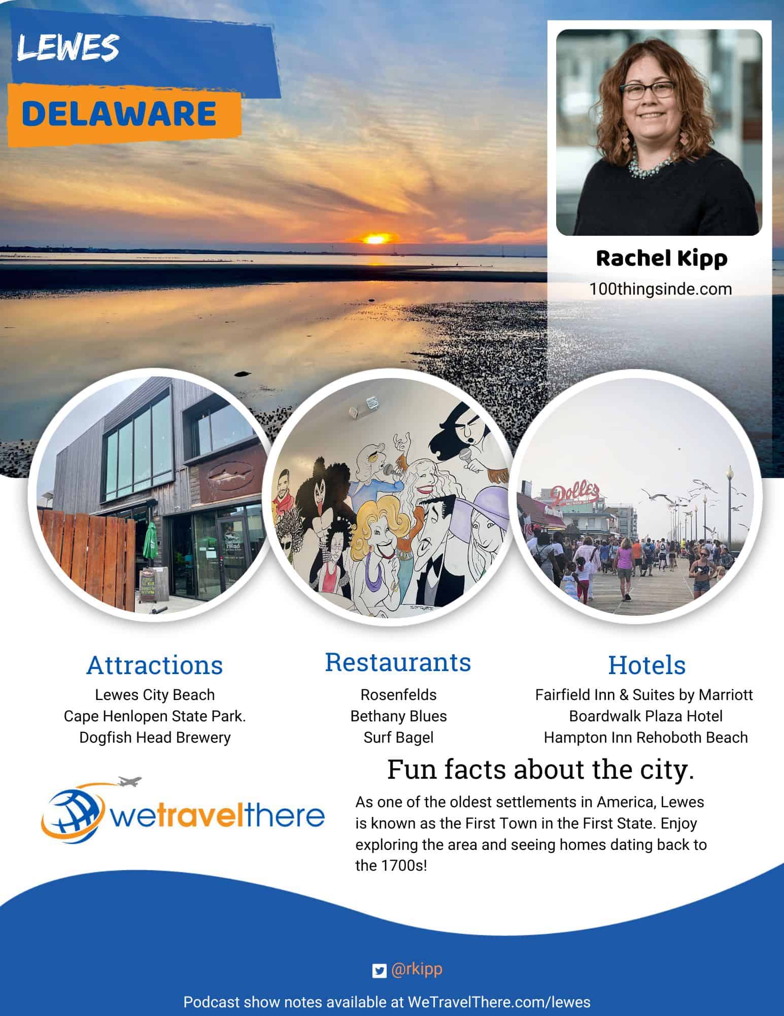 We Travel There - Lewes, Delaware - Rachel Kipp - podcast one sheet