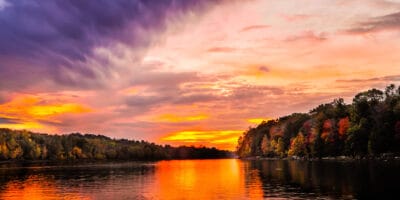 Best things to do in French Lick Indiana - Brandy Ream - Sunset at Patoka Lake