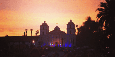 Best things to do in Santa Barbara California - Lauren Wood - Sunset at Mission Rose Garden