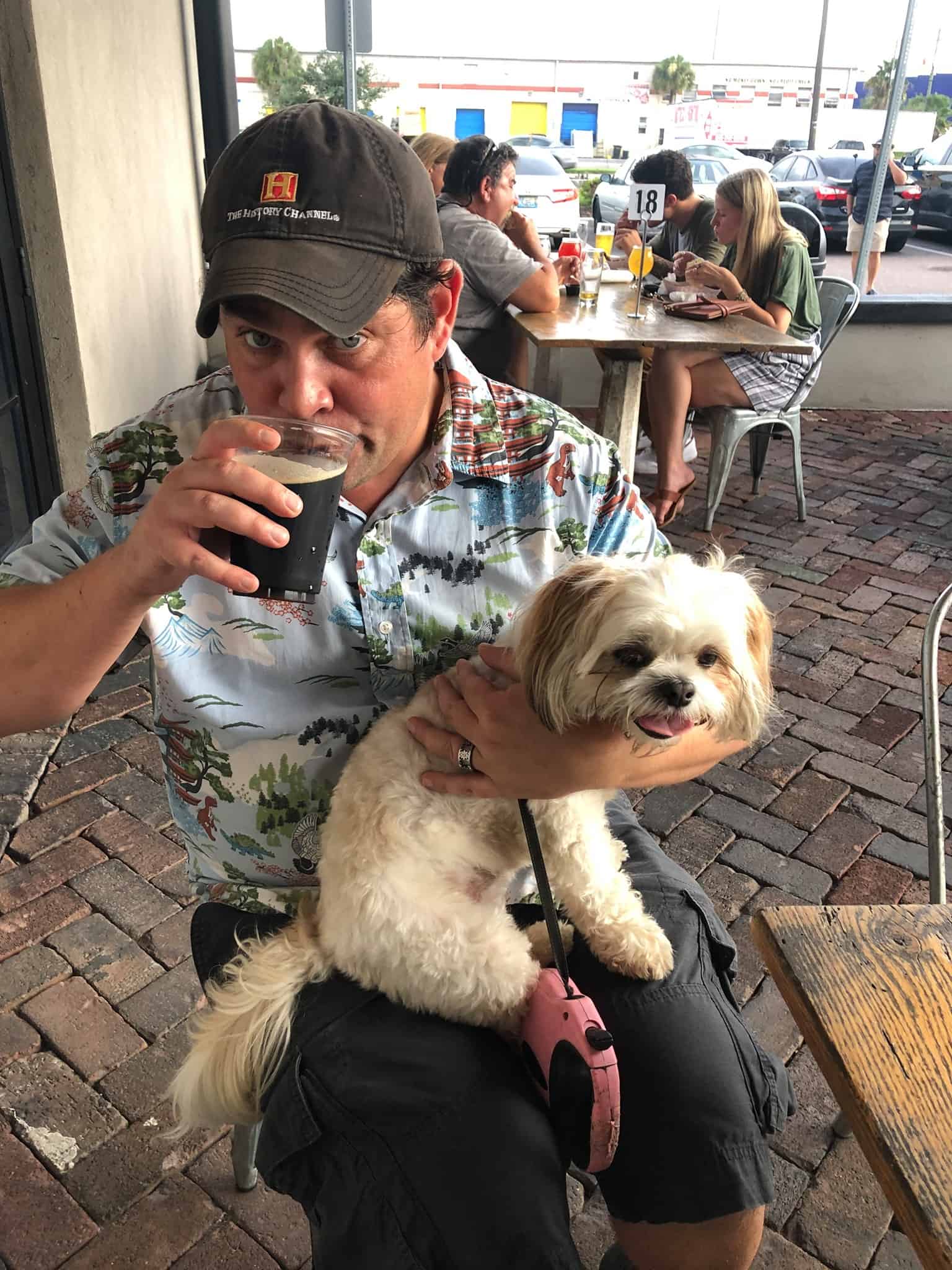Best things to do in Tampa Bay Florida Josh Ginsberg beer with dog