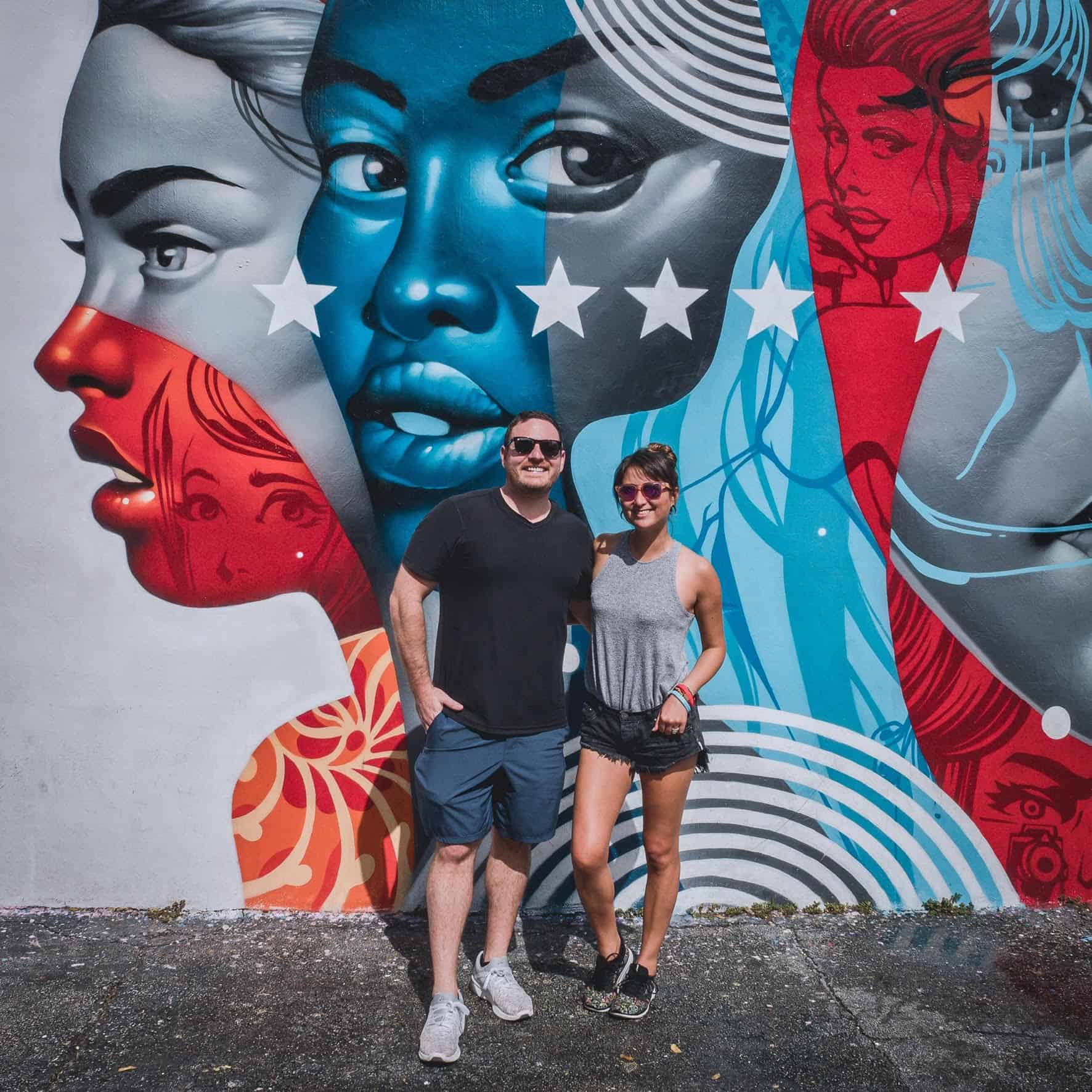 Best things to do in Delray Beach Florida - Greg Van Horn with wife Christine at Wynwood Walls in Miami