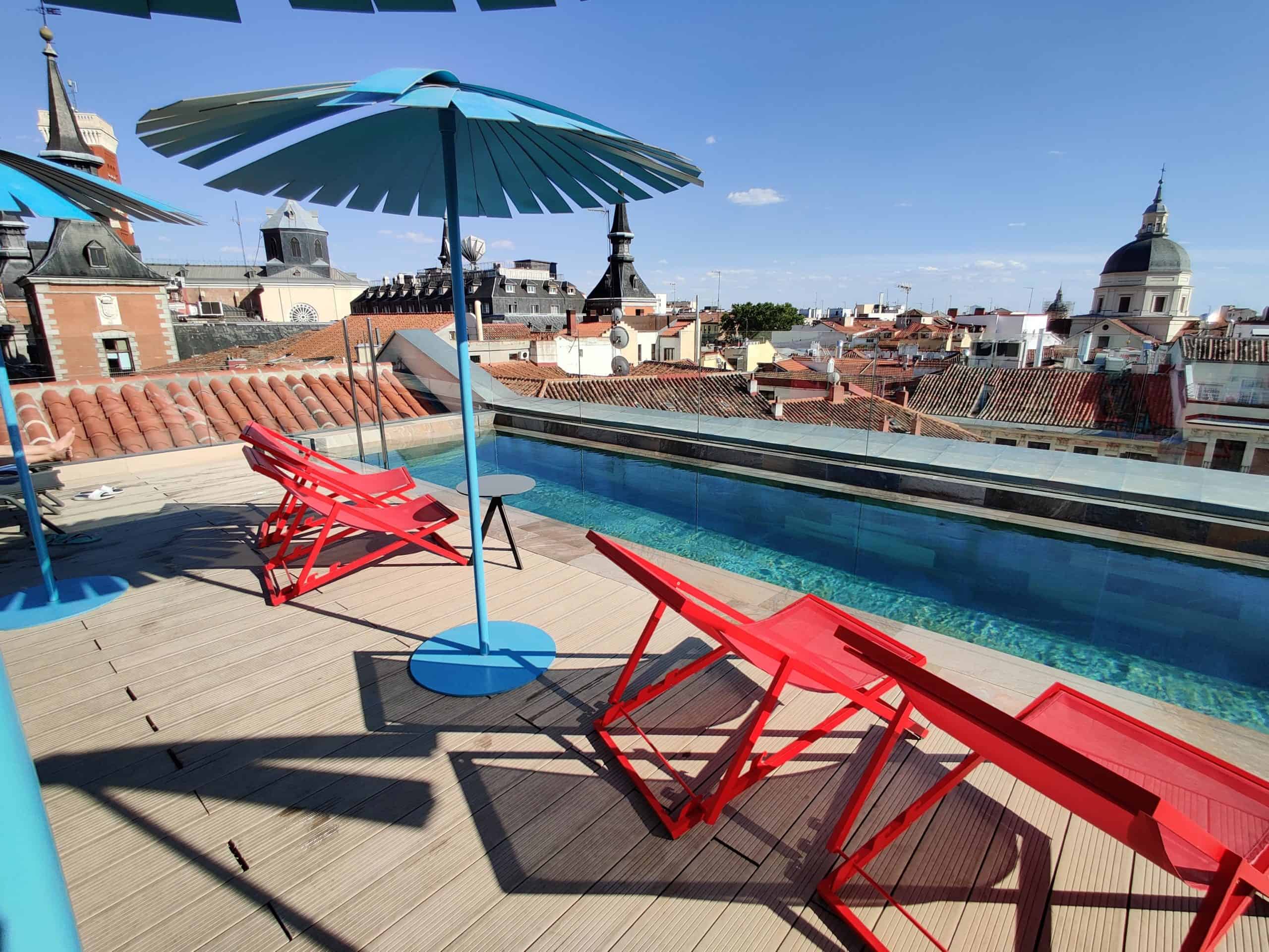 Best things to do in Madrid Spain - Janelle Norman - rooftop pool at Pestana Plaza Mayor