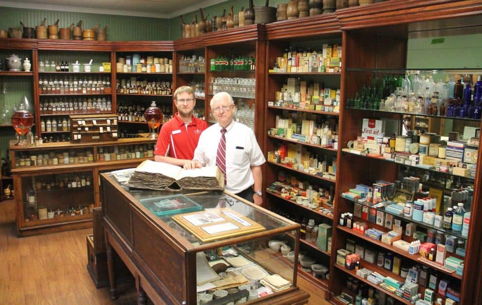 Best things to in Ashville Ohio - Bob Hines - Stephen and Bob Mabe in the Apothecary Museum
