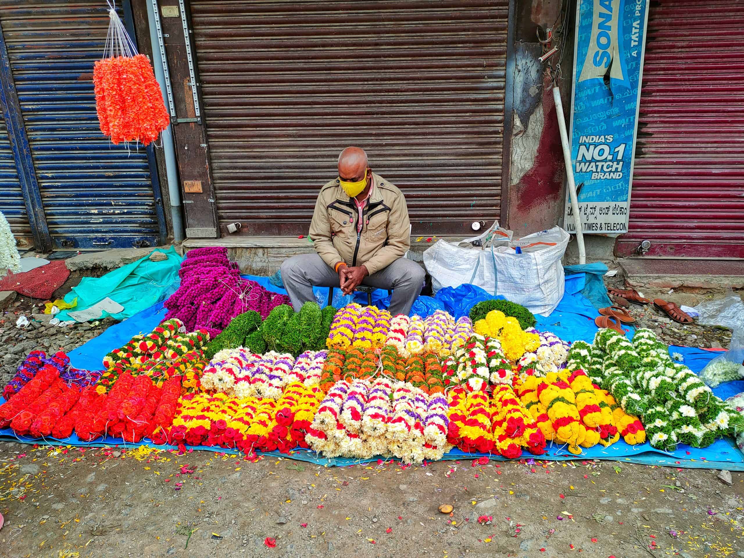 Best things to do in Bangalore India - Rahul Rajguru - Flower vendor at the market