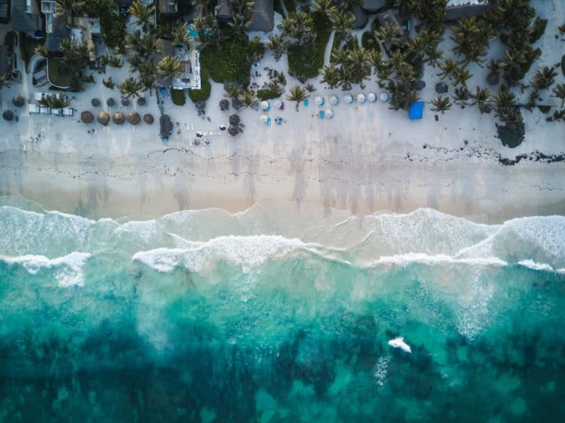 Best things to do in Tulum Mexico - Luke Hajdukiewicz - aerial view of the beach photo by Spencer Watson on Unsplash