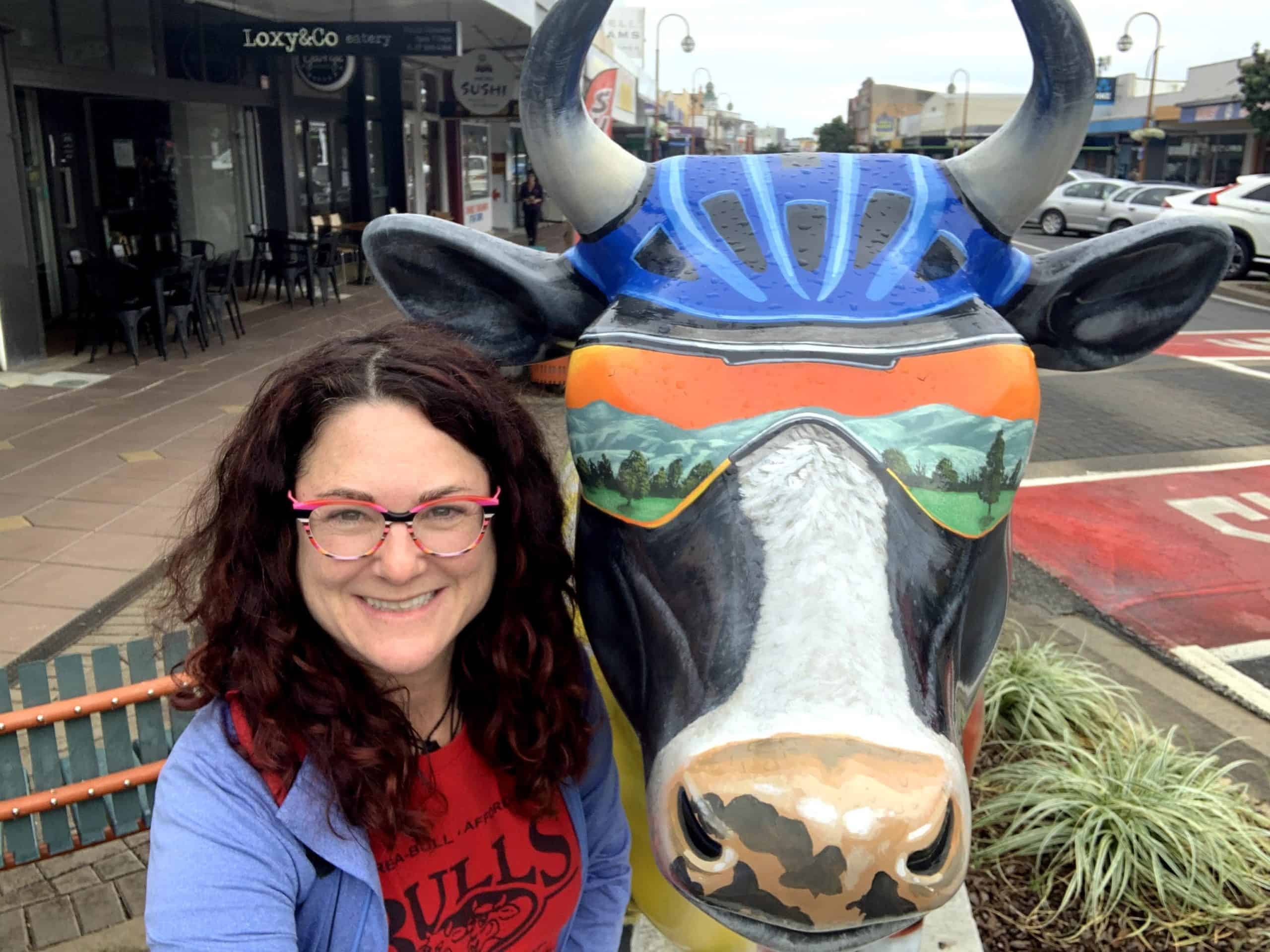 Best things to do in Kerikeri New Zealand - Heather Markel with cow