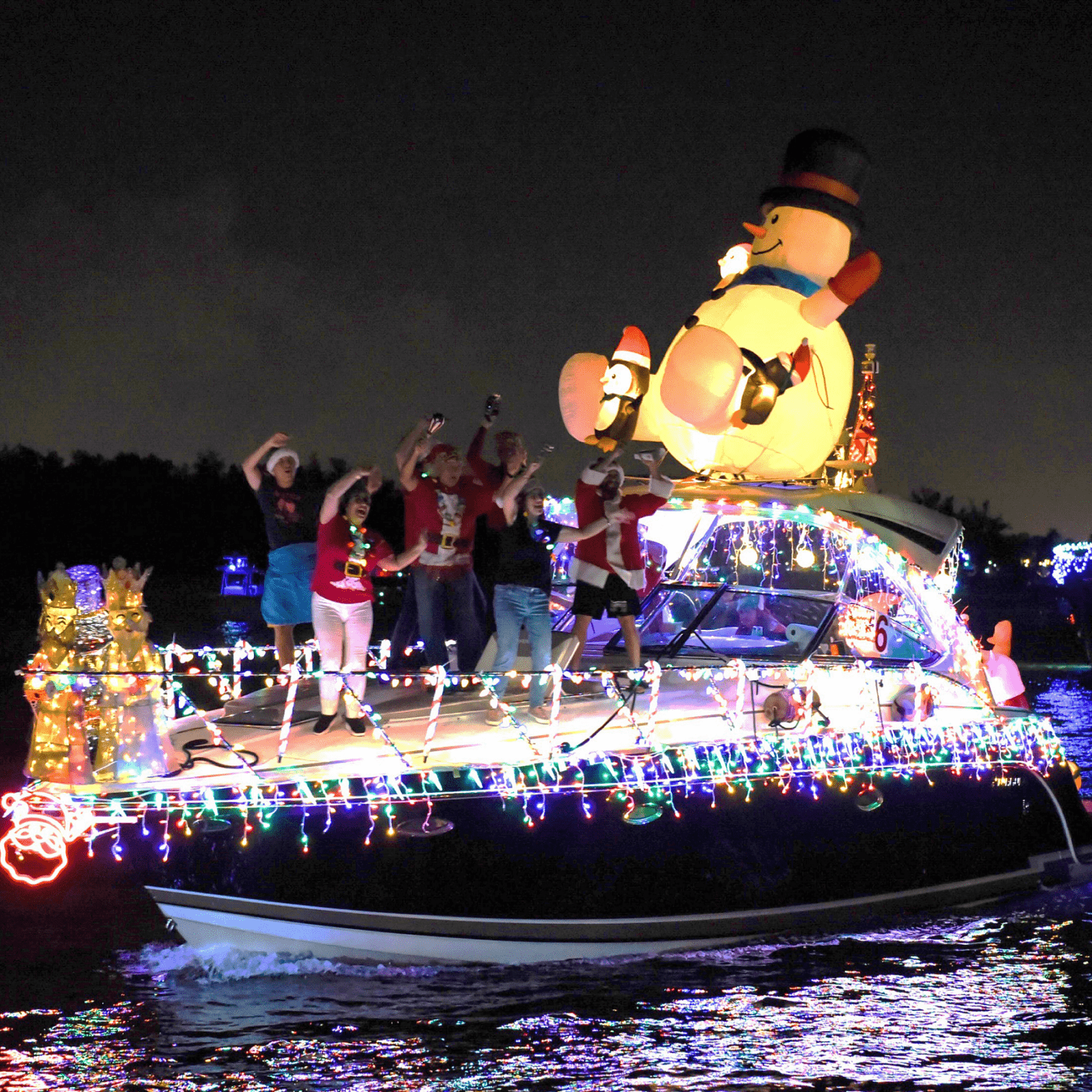Holiday Boat Parade, Mizner Park & Lake Boca in Boca Raton, Florida