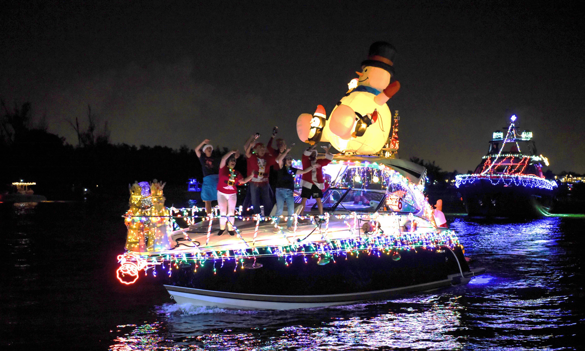 Holiday Boat Parade, Mizner Park & Lake Boca in Boca Raton, Florida