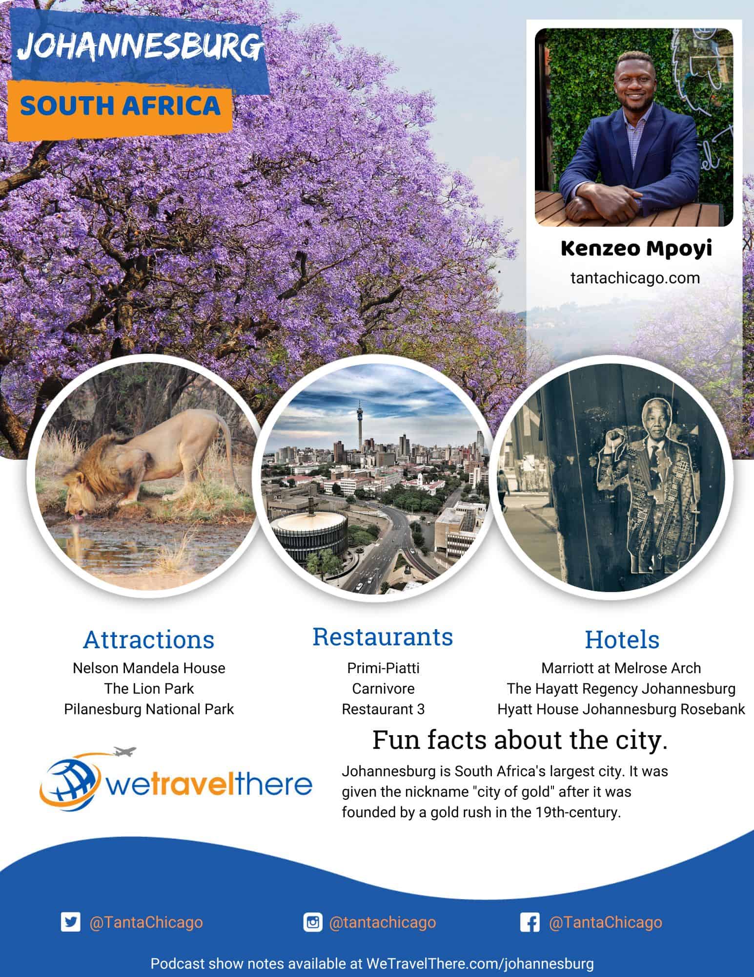 We Travel There - Johannesburg South Africa - Kenzeo Mpoyi - podcast one sheet