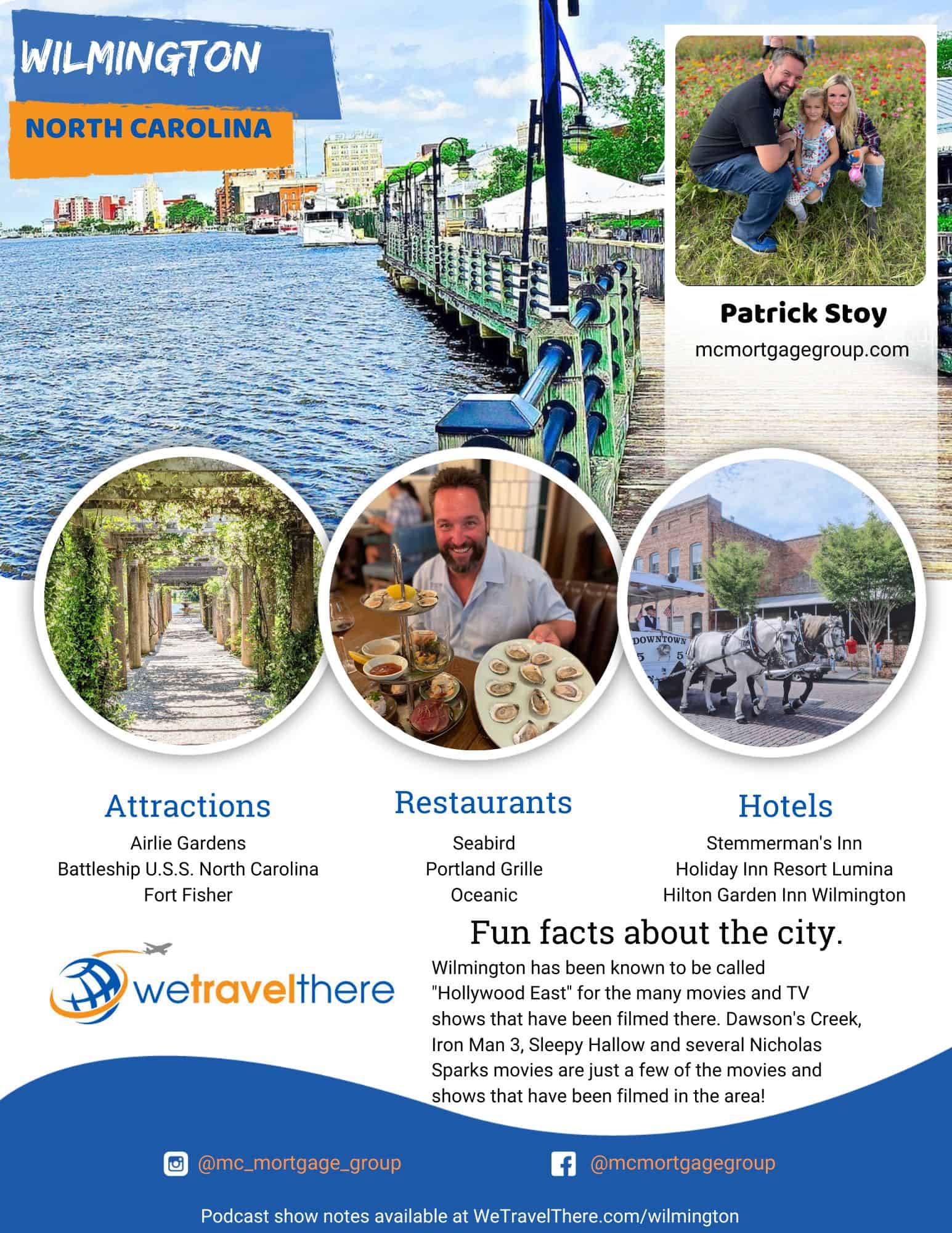 We Travel There - Wilmington North Carolina - Patrick Stoy - podcast one sheet