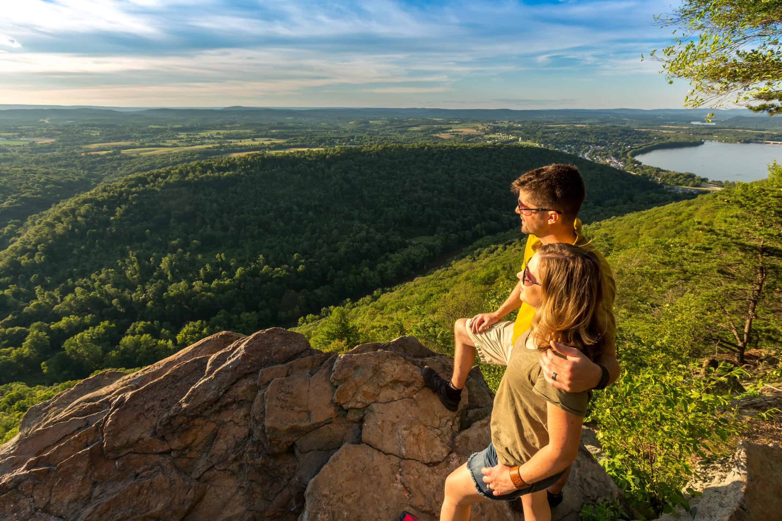 Best things to do in Hershey Pennsylvania - Elliot Shibley - Couple Standing at Hawk Rock Overlook by VisitHersheyHarrisburg-org