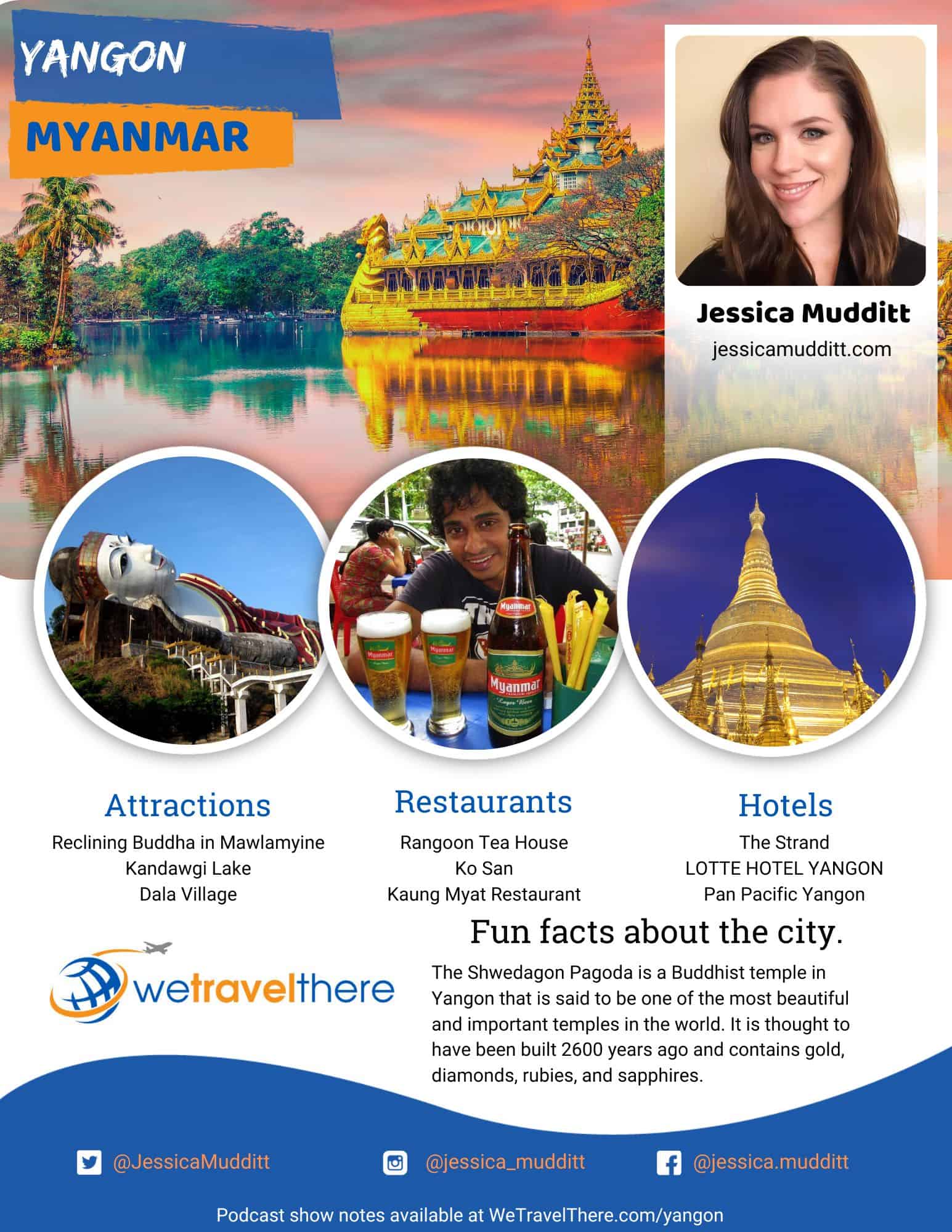 We Travel There - Yangon Myanmar - Jessica Mudditt - podcast one sheet