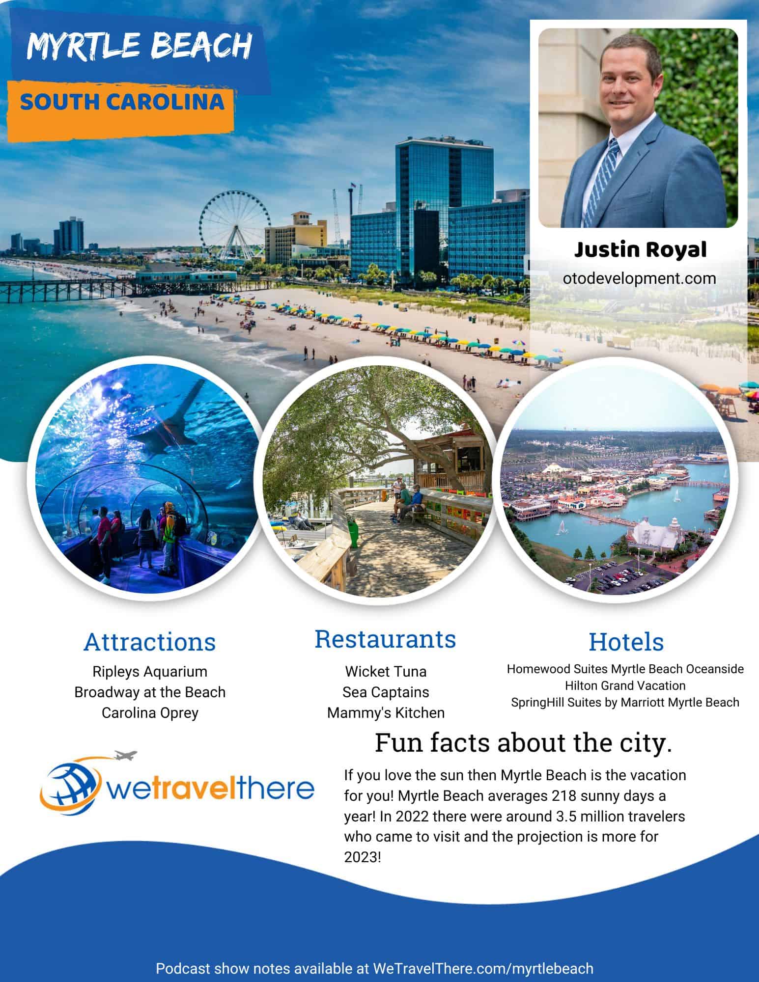We Travel There - Myrtle Beach South Carolina - Justin Royal - podcast one sheet
