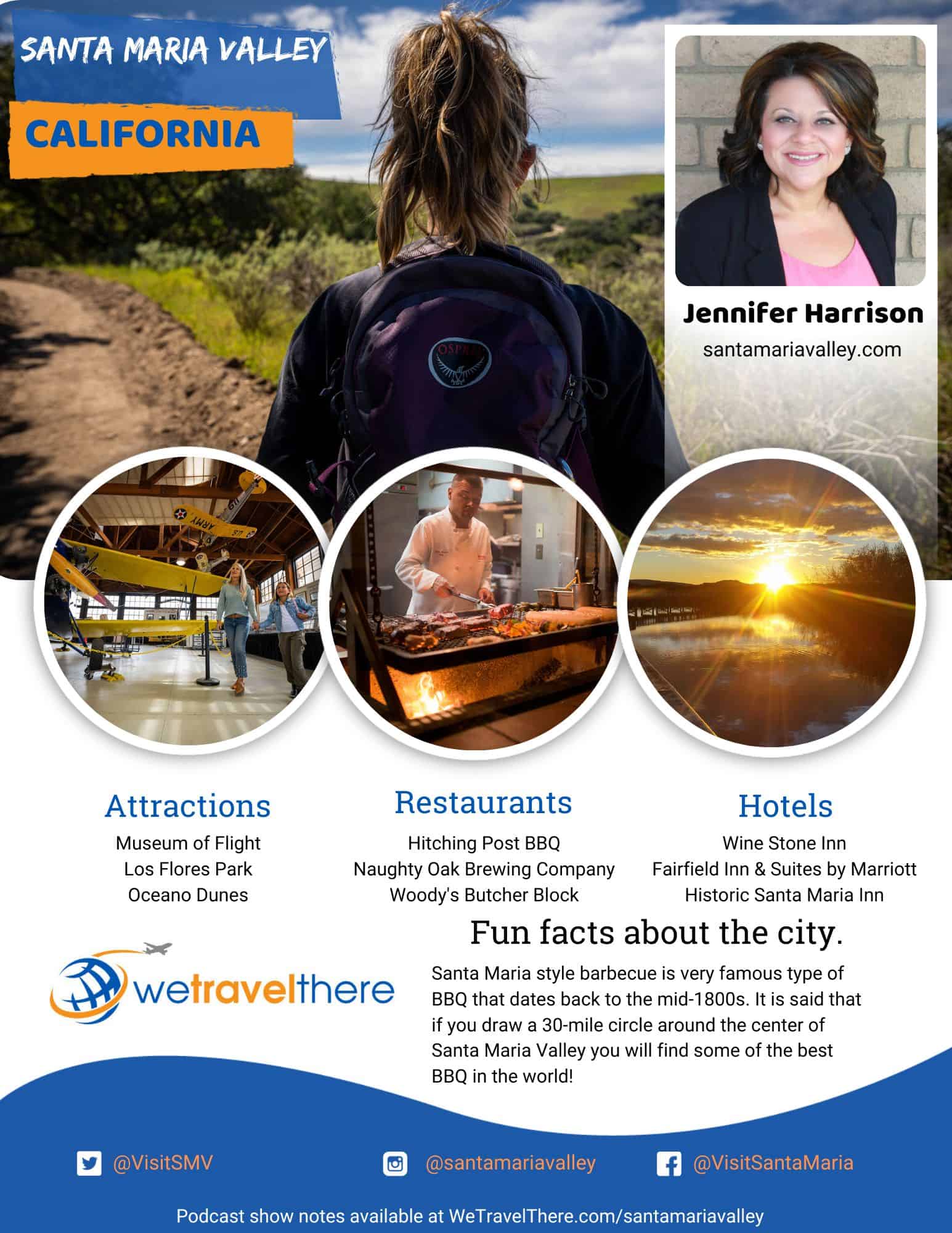 We Travel There - Santa Maria Valley California - Jennifer Harrison - podcast one sheet