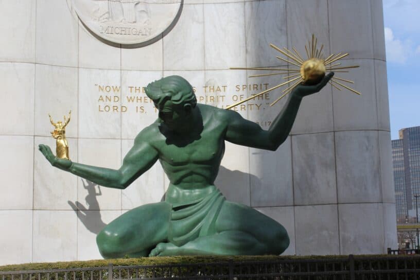 Best things to do in Detroit MI - Rebecca Gade Sawicki - Spirit of Detroit statue by Jason Hutchison on Unsplash