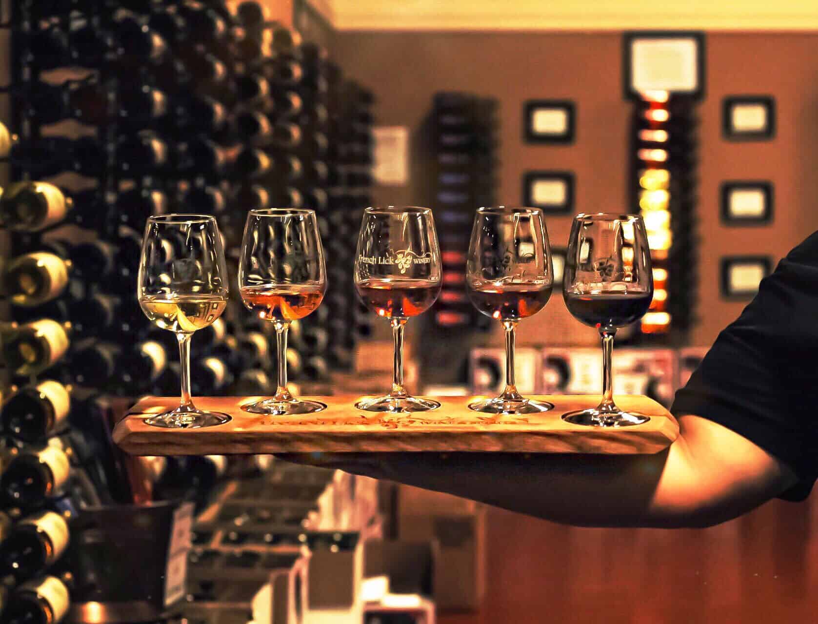 Best things to do in French Lick Indiana - Brandy Ream - Wine flight at French Lick Winery