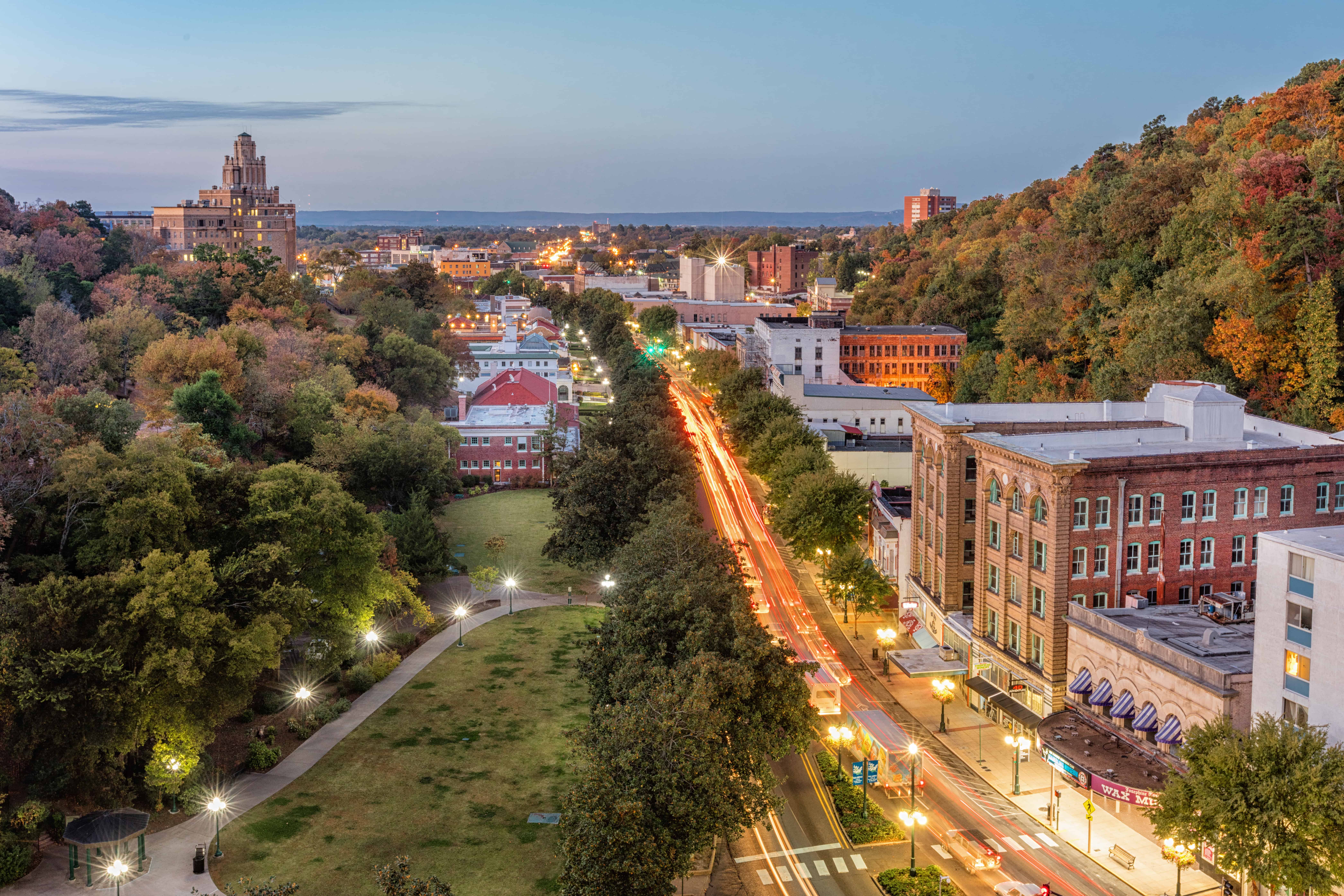 Best things to do in Hot Springs Arkansas - Cassidy Kendall - Downtown Hot Springs Aerial courtesy of Visit Hot Springs