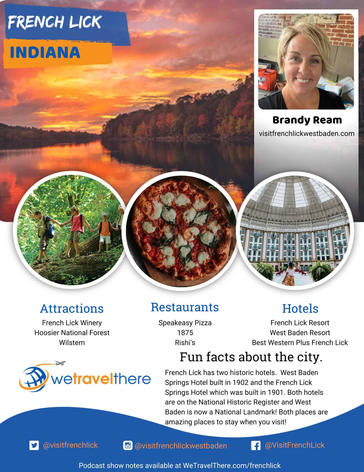 We Travel There - French Lick Indiana - Brandy Ream - podcast one sheet