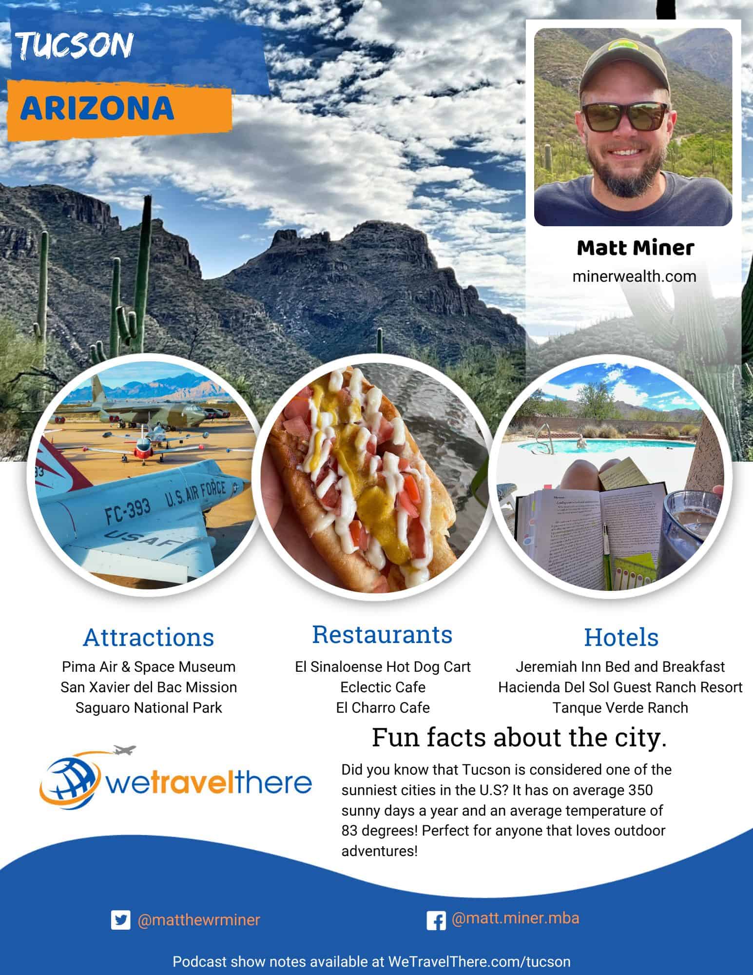 We Travel There - Tucson Arizona - Matt Miner - podcast one sheet