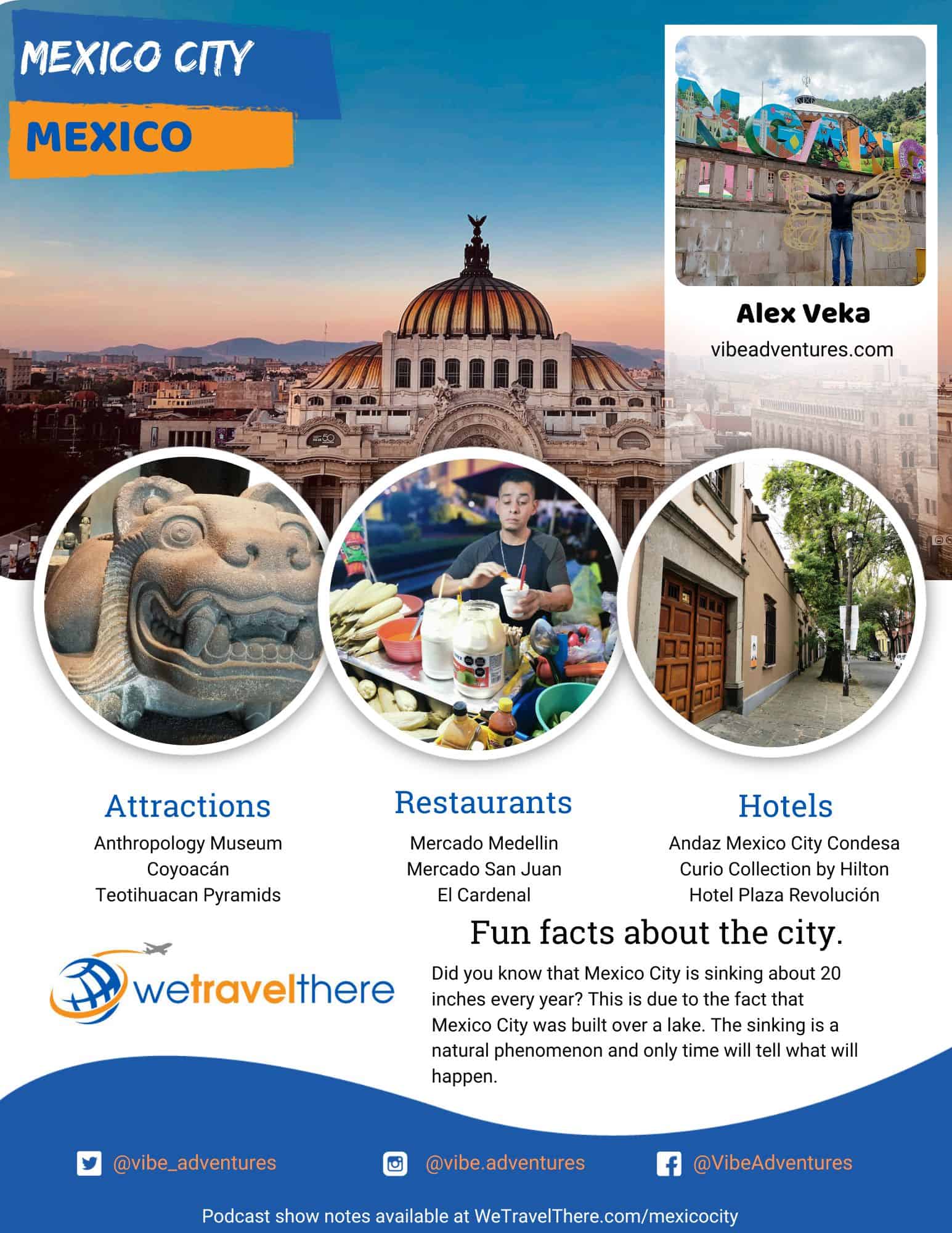 We Travel There - Mexico City Mexico - Alex Veka - podcast one sheet