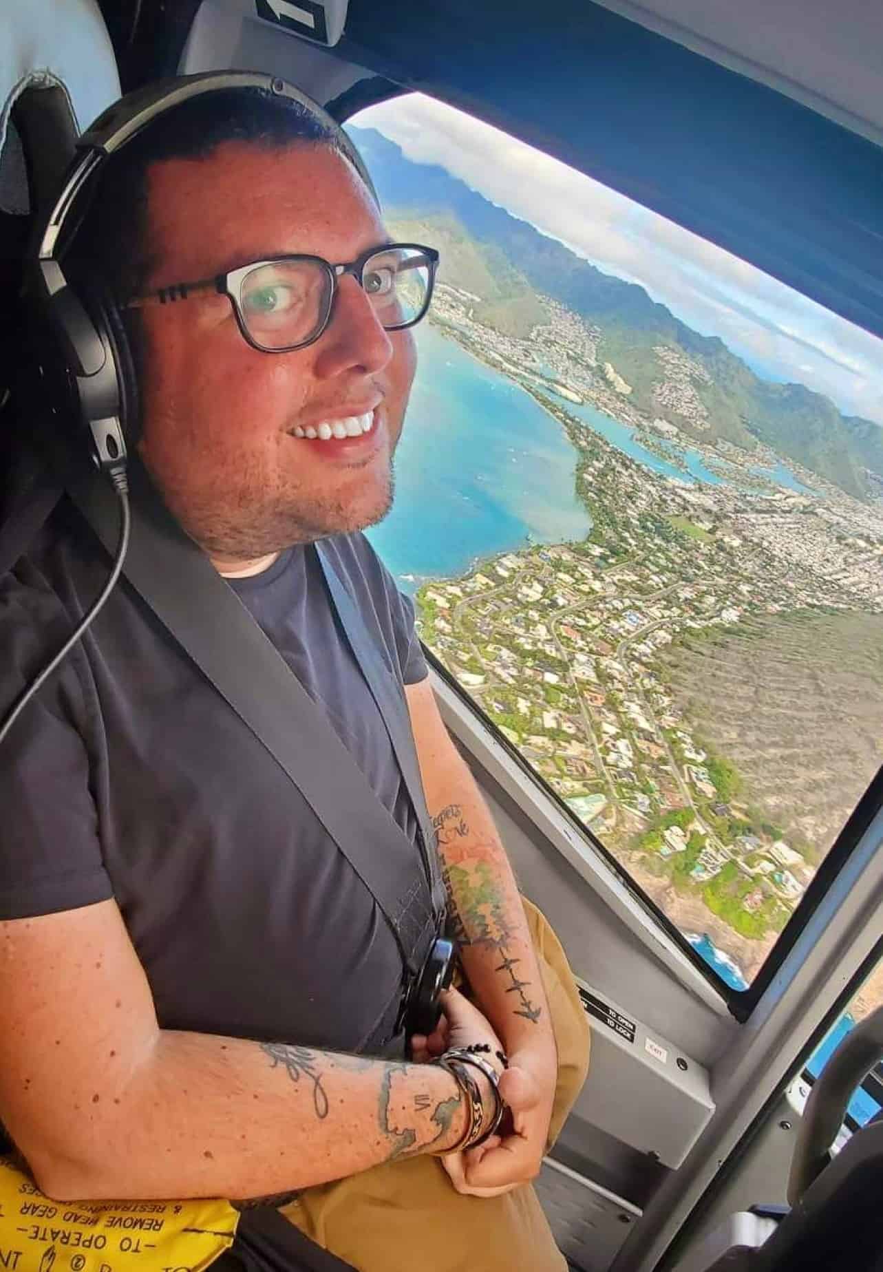 Accessible Travel with Cory Lee - Helicopter ride over Hawaii