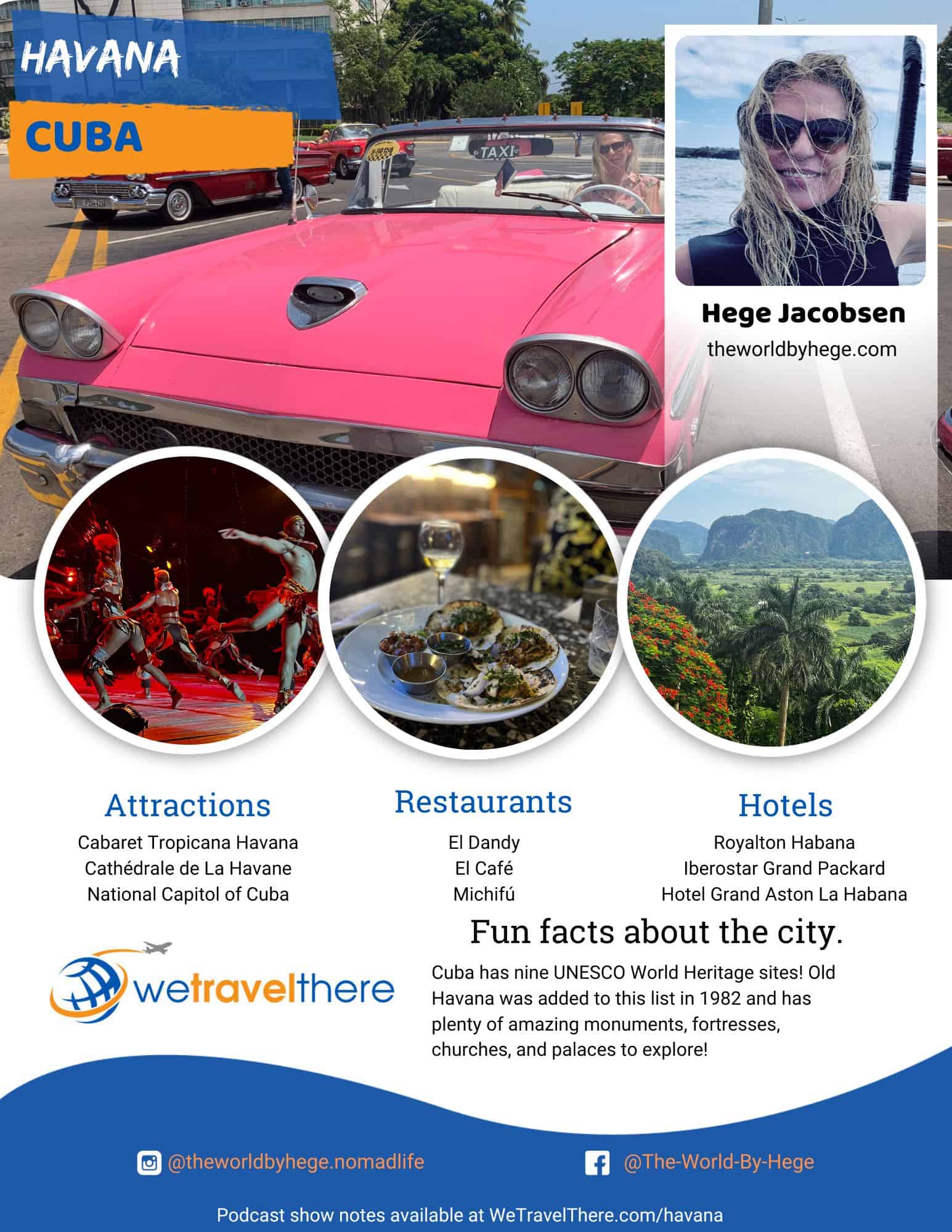 We Travel There - Havana Cuba - Hege Jacobsen - podcast one sheet
