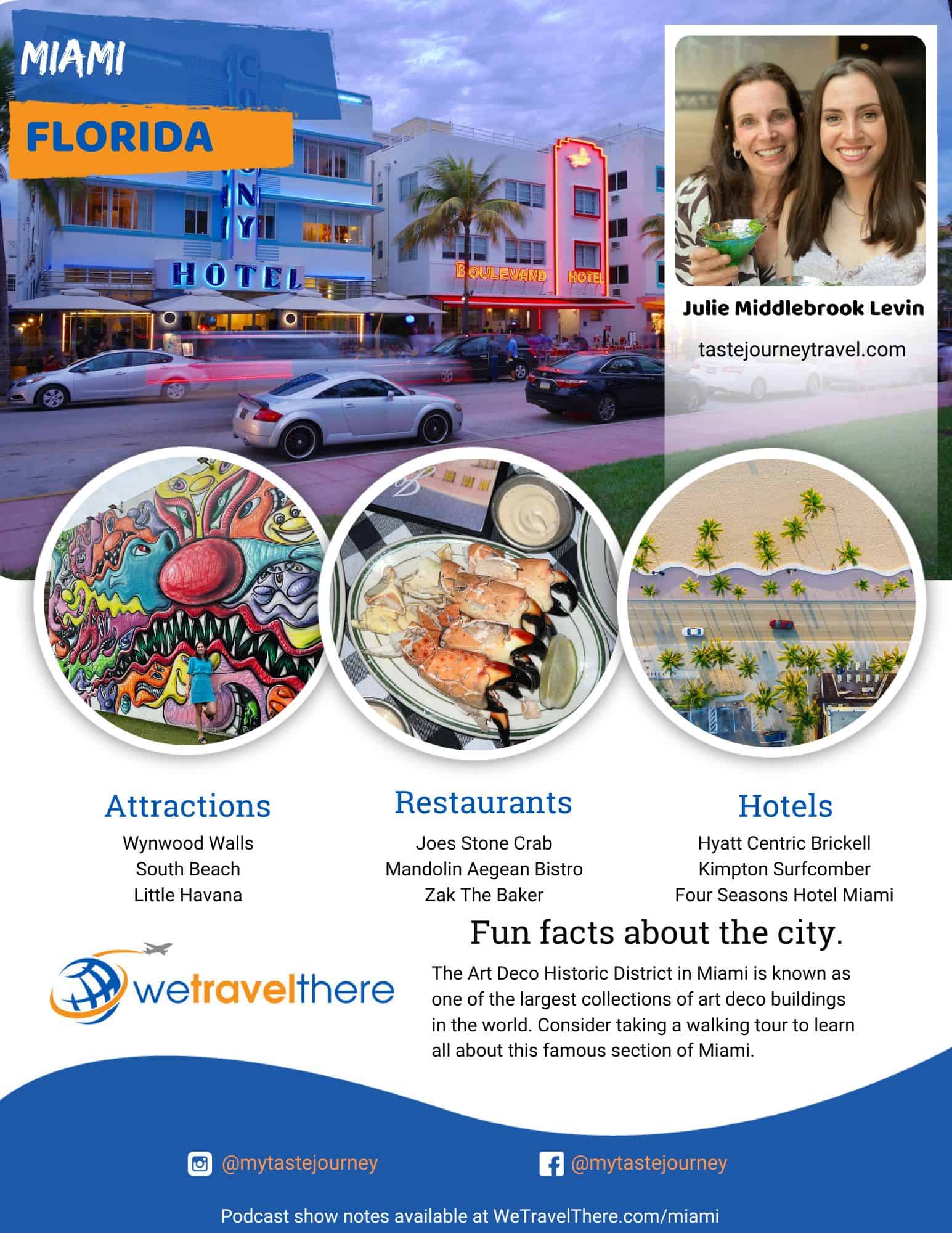 We Travel There - Miami Florida - Julie Middlebrook - podcast one sheet