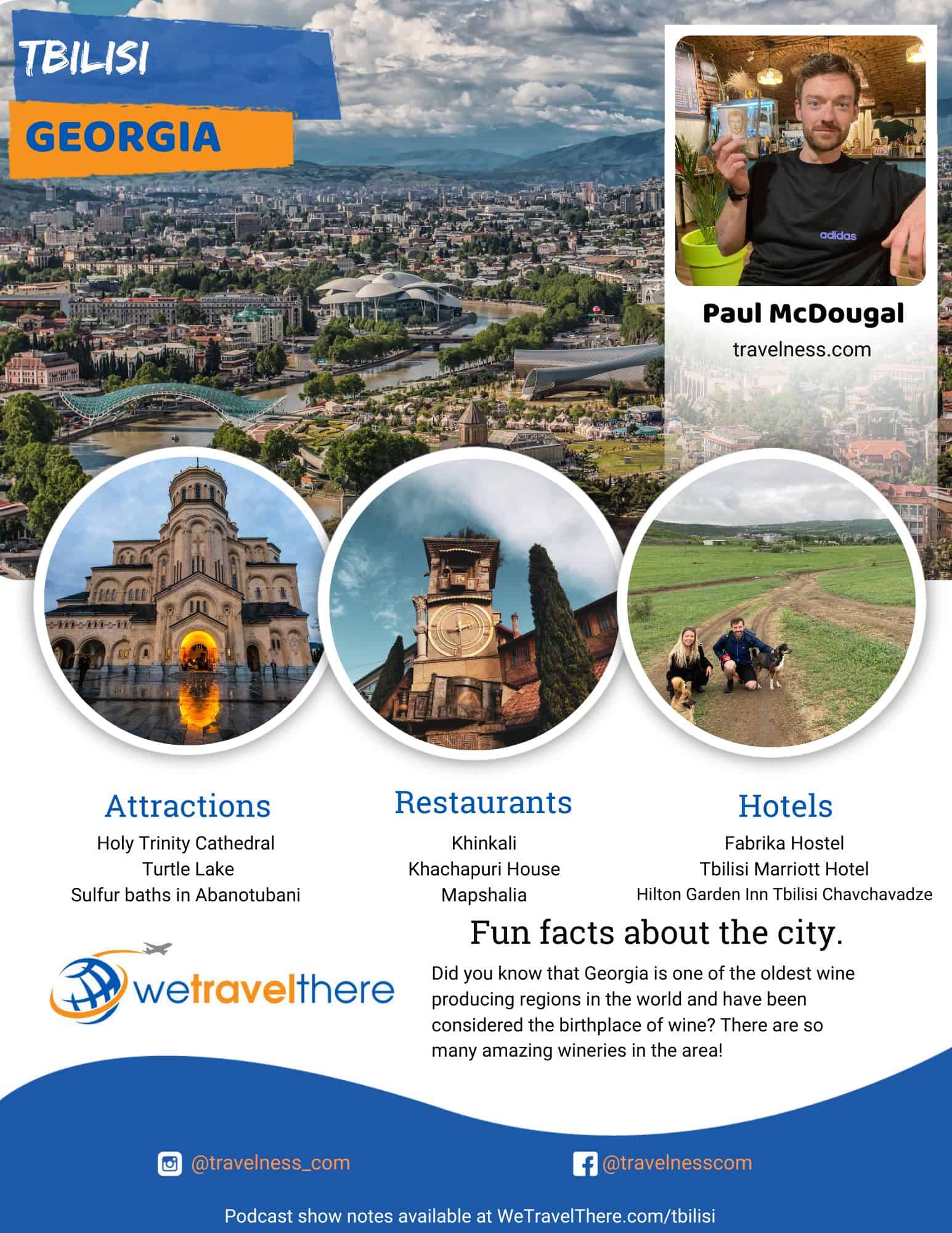 We Travel There - Tbilisi Georgia - Paul McDougal - podcast one sheet