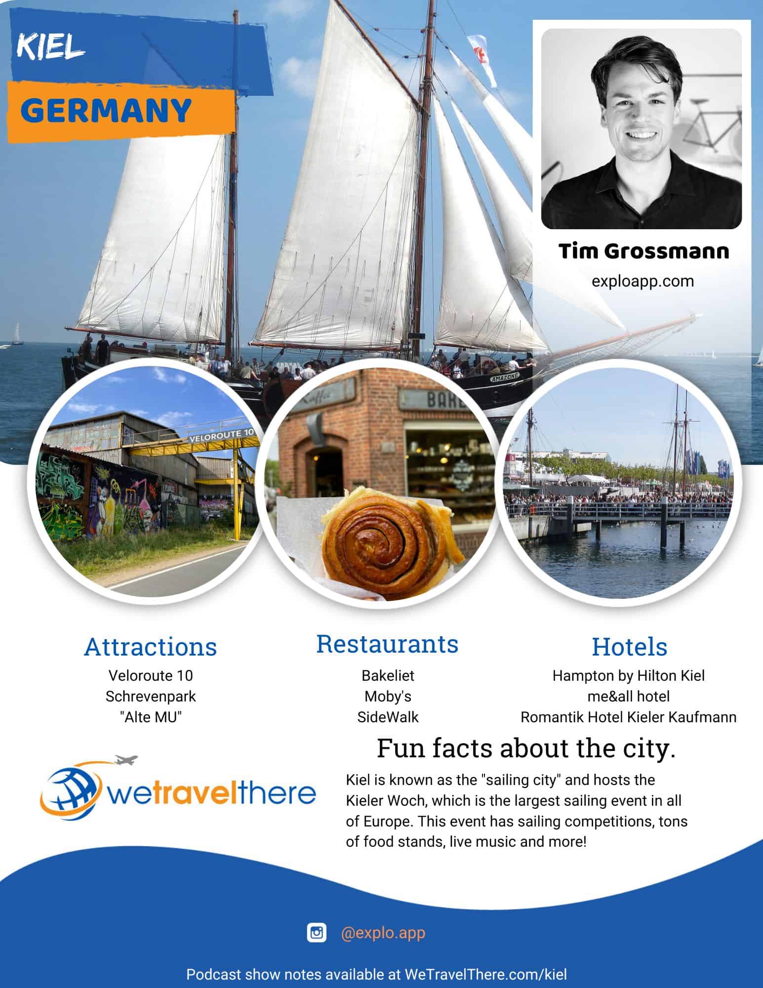 We Travel There - Kiel Germany - Tim Grossmann - podcast one sheet
