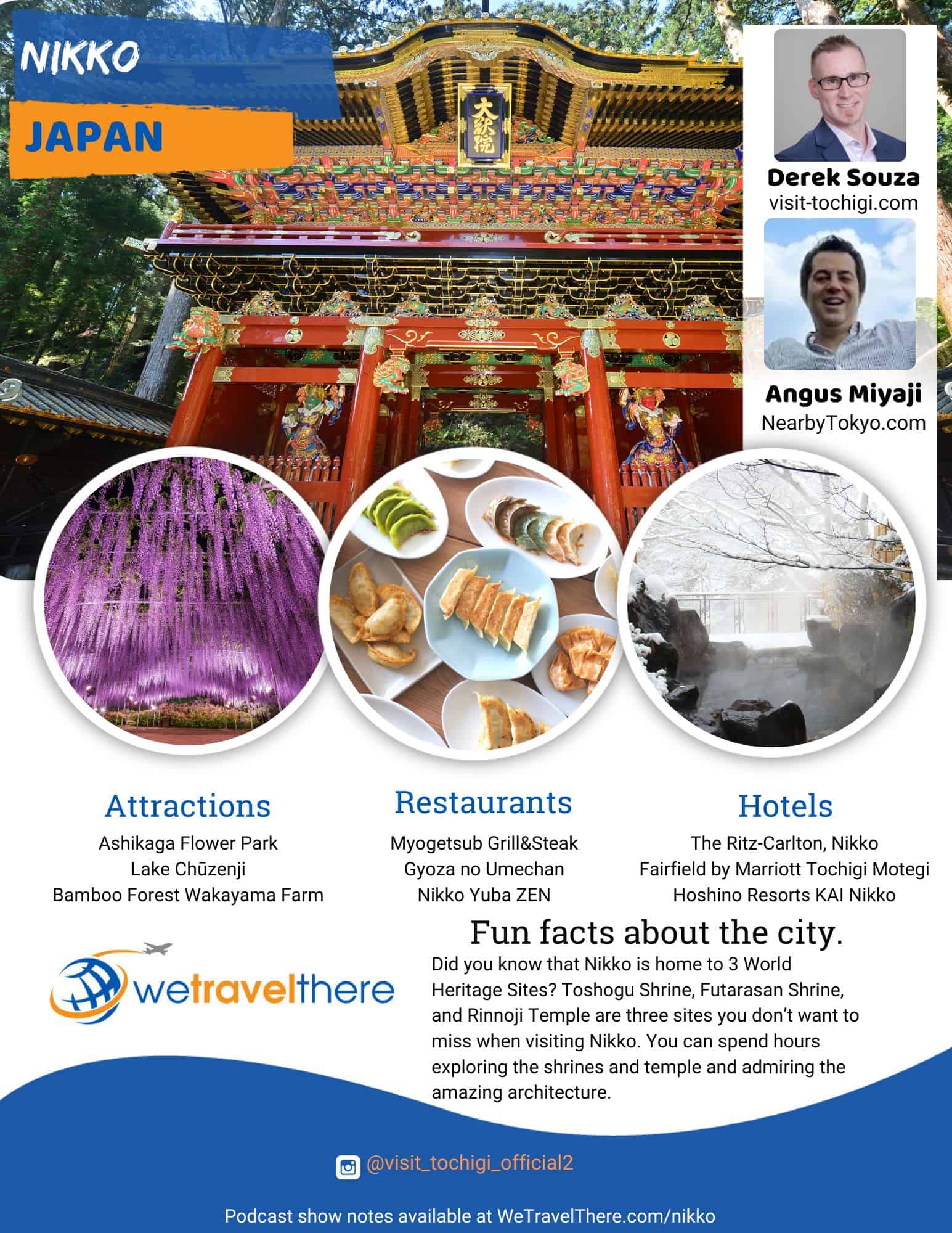 We Travel There - Nikko Japan Derek Souza Angus Miyaji - podcast one sheet