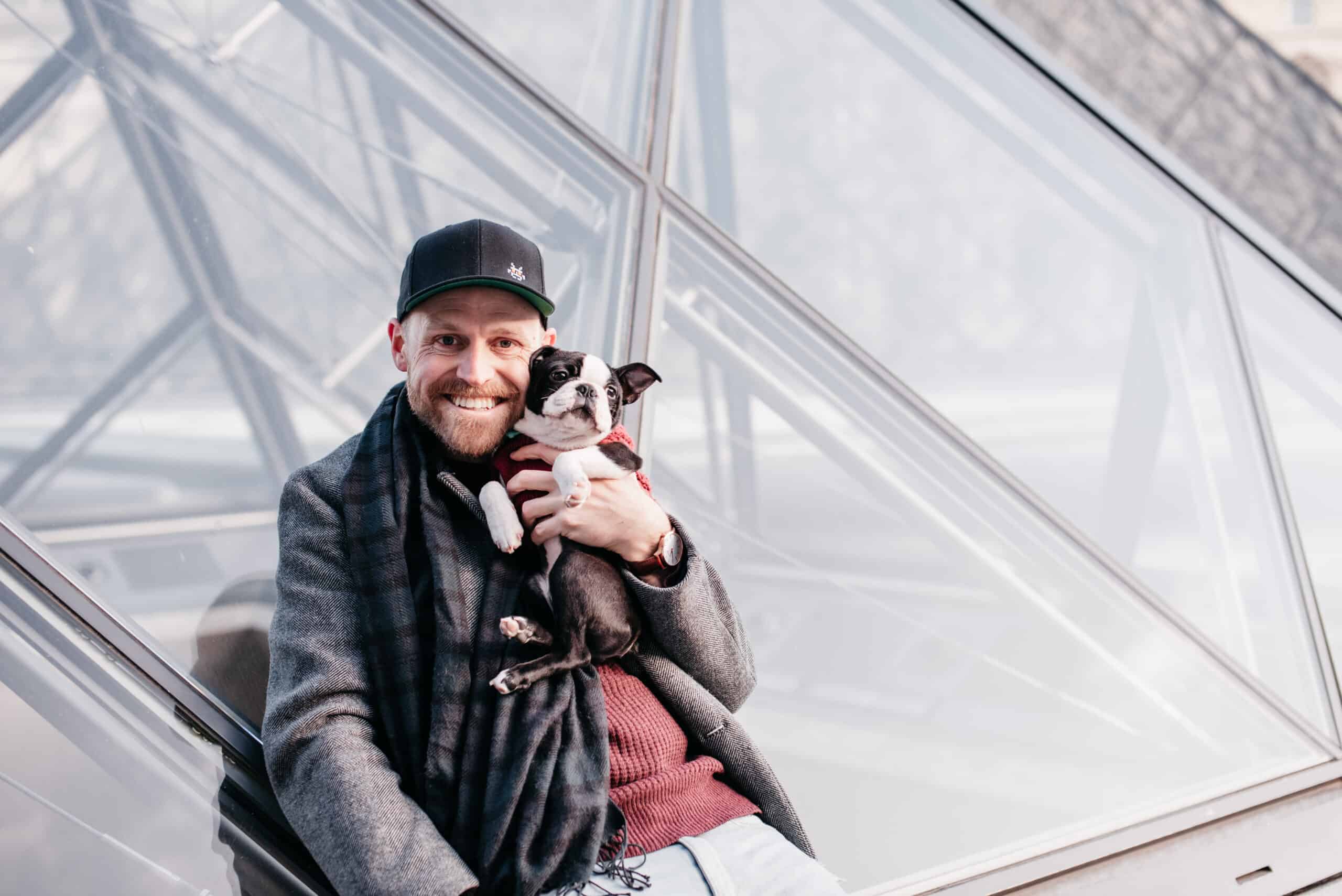 Best things to do in Paris France - Jay Swanson - Cooper and Jay on the pyramid at the Louvre