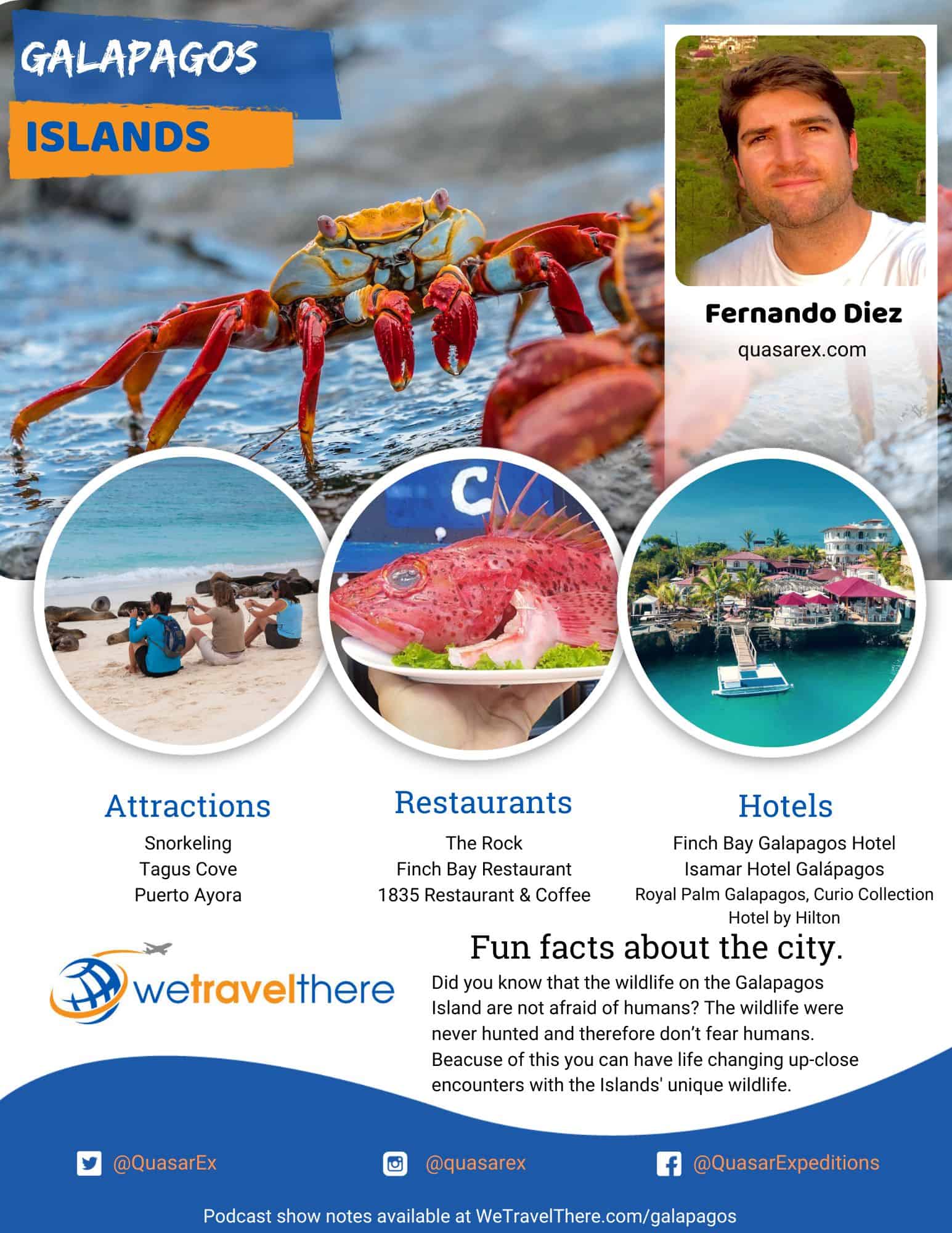 We Travel There - Galapagos Islands - Fernando Diez - podcast one sheet