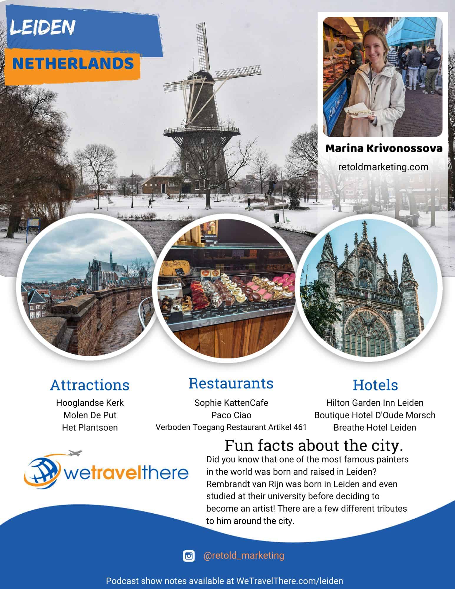 We Travel There - Leiden Netherlands - Marina Krivonossova - podcast one sheet