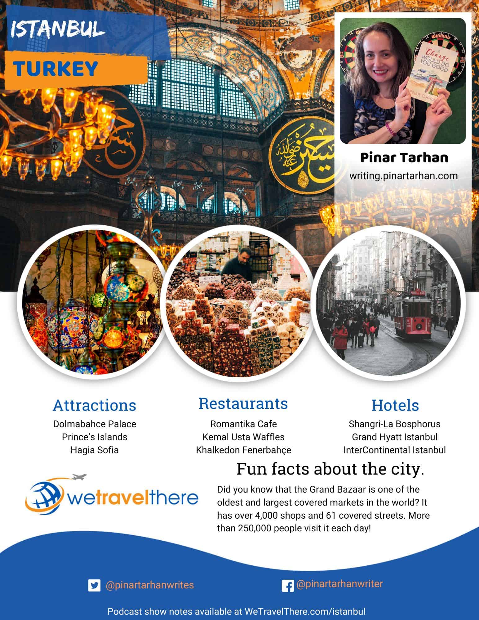 We Travel There - Istanbul Turkey - Pinar Tarhan - podcast one sheet