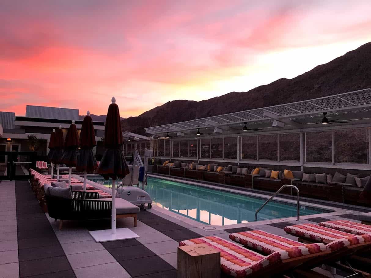 Best things to do in Palm Springs California - Adriane Berg - Kimpton Rowan at sunset