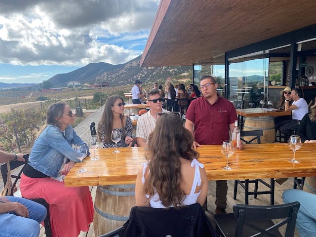 Best things to do in Valle de Guadalupe Mexico - Stephanie Antin - Patio at Villa Montefiori only winery with Italian grapes