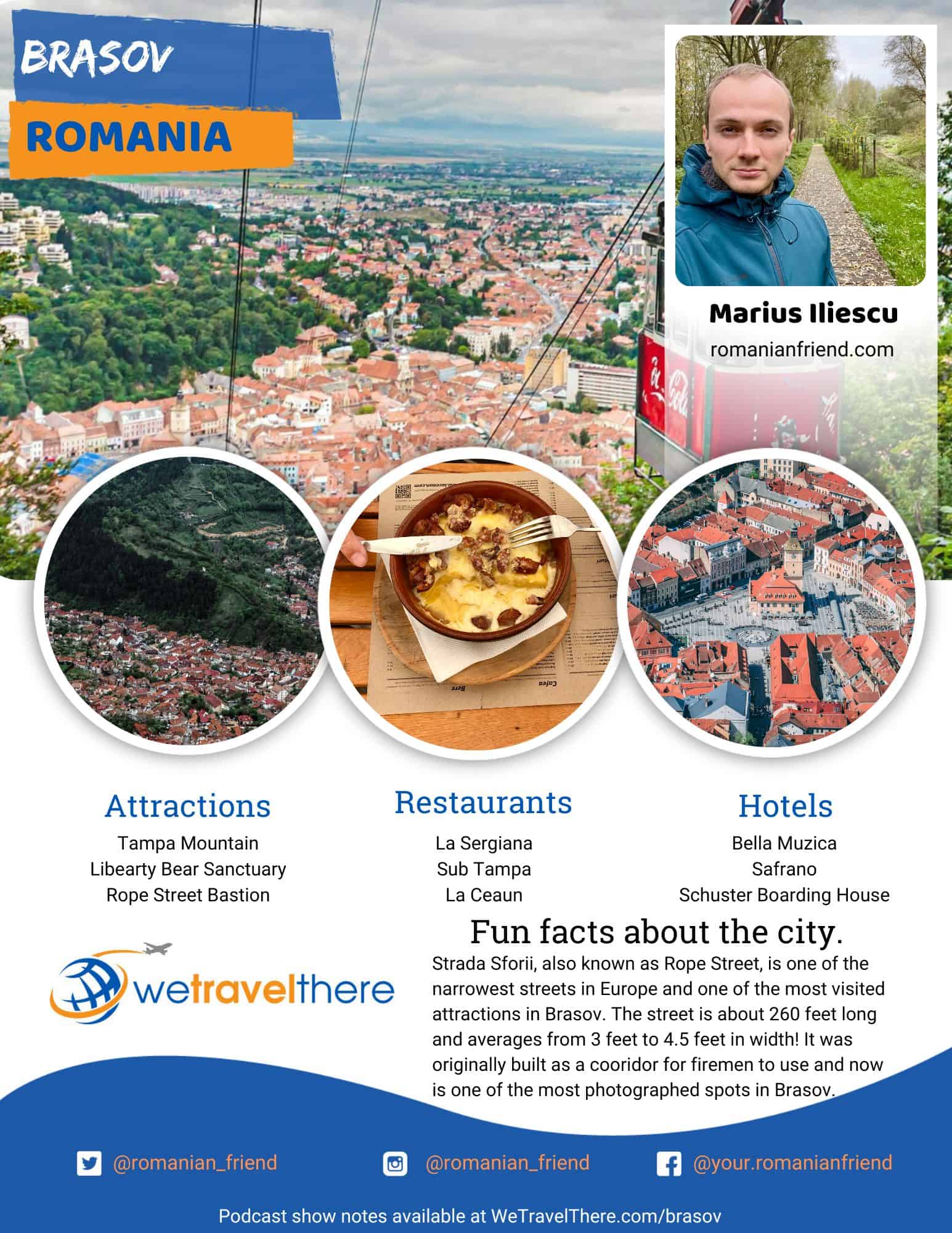 We Travel There - Brasov Romania - Marius Iliescu - podcast one sheet