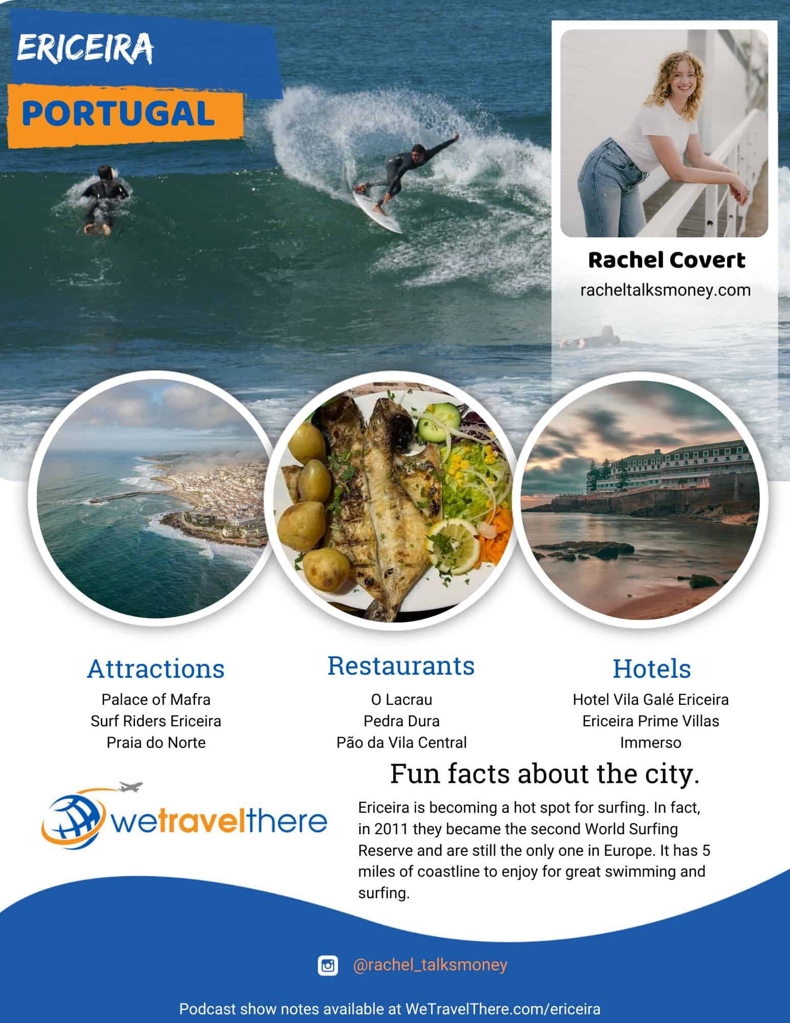 We Travel There - Ericeira Portugal - Rachel Covert - podcast one sheet