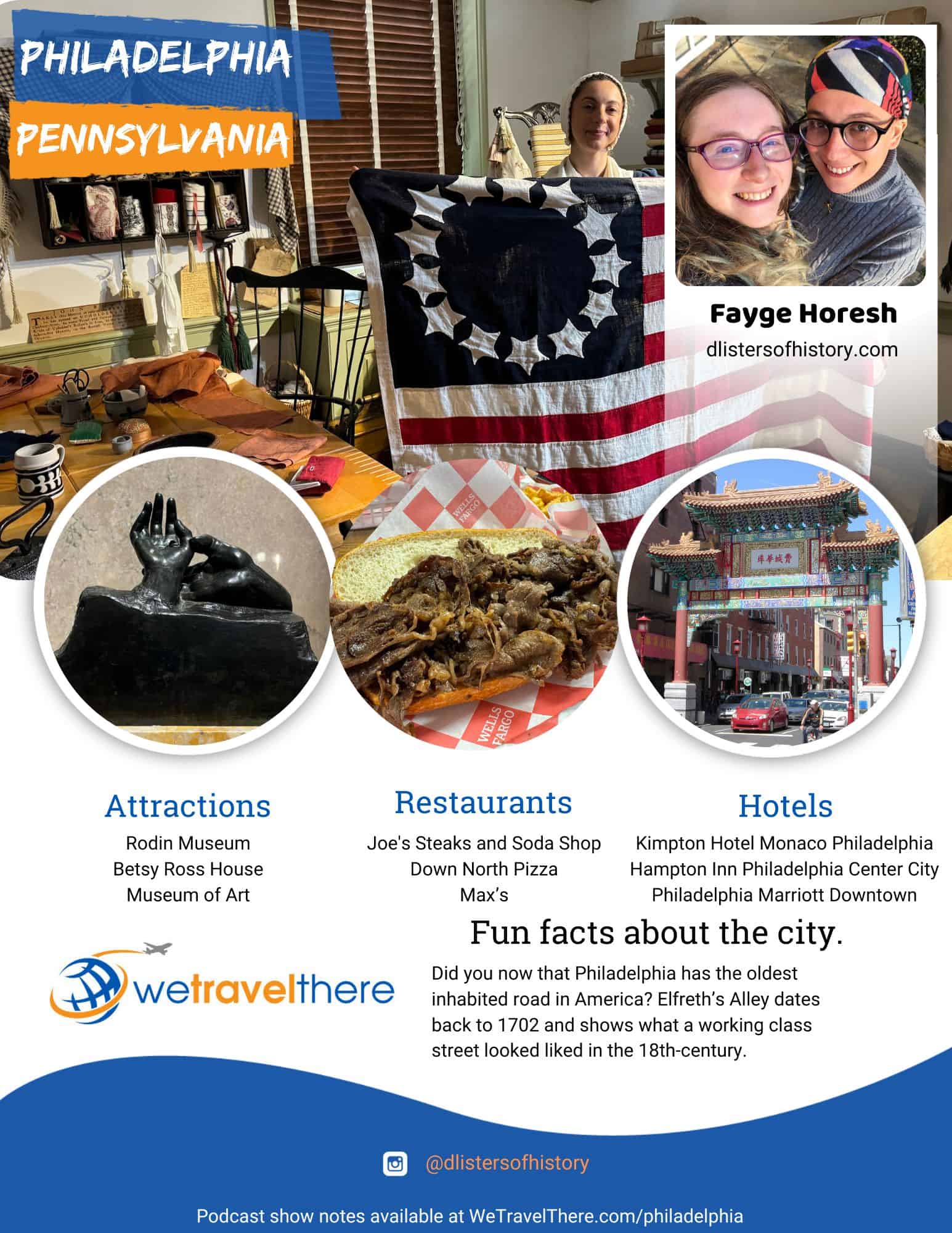 We Travel There - Philadelphia Pennsylvania - Fayge Horesh - podcast one sheet
