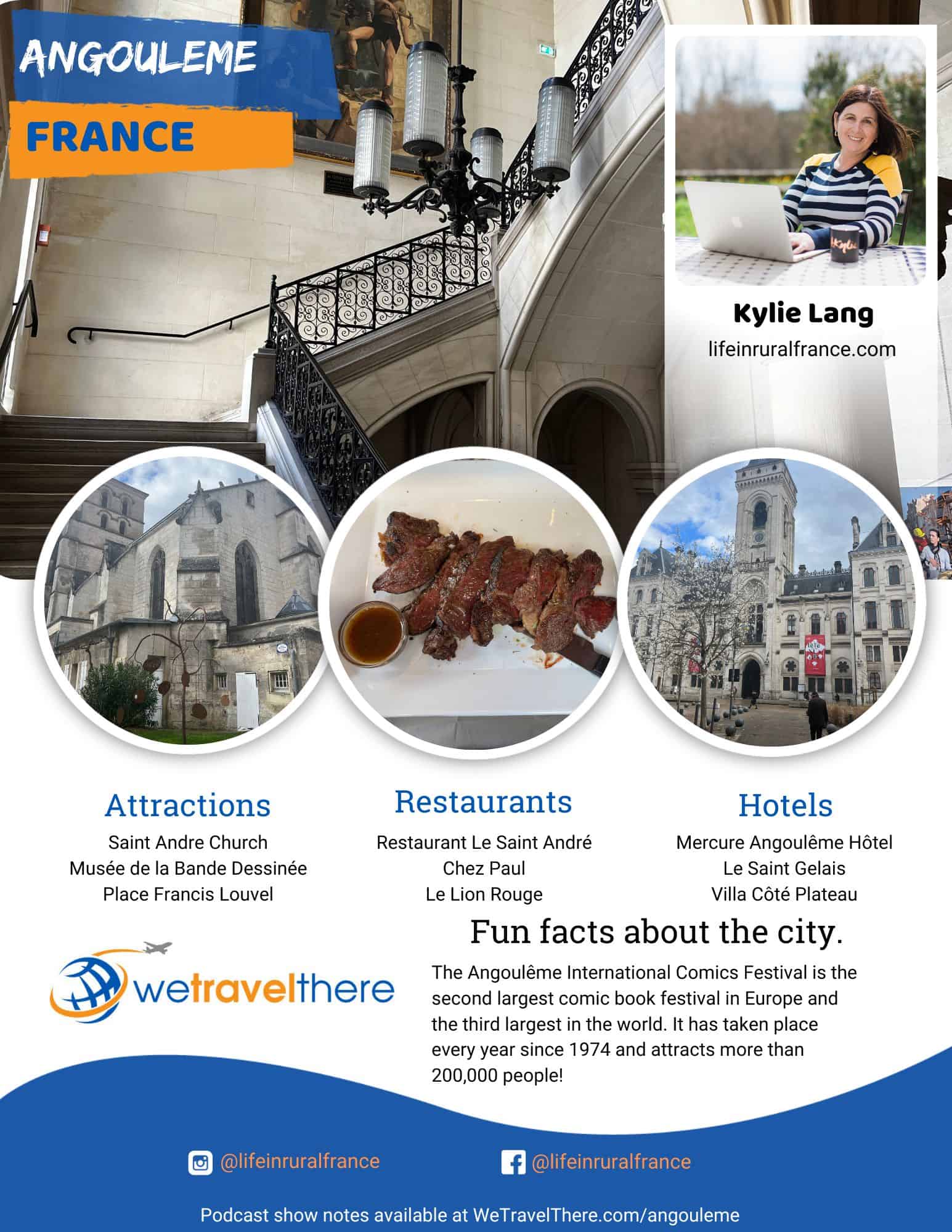 We Travel There - Angouleme France - Kylie Lang - podcast one sheet