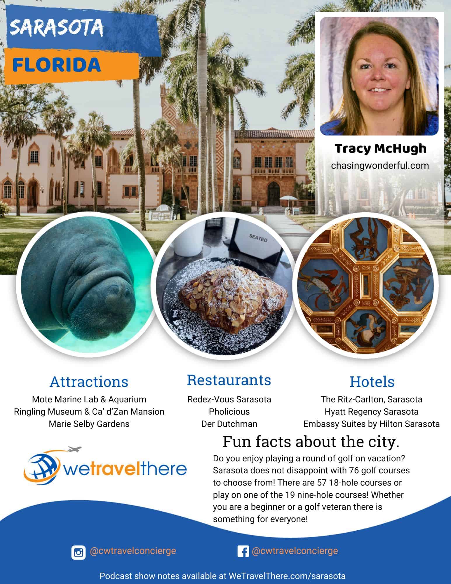 We Travel There - Sarasota Florida - Tracy McHugh - podcast one sheet