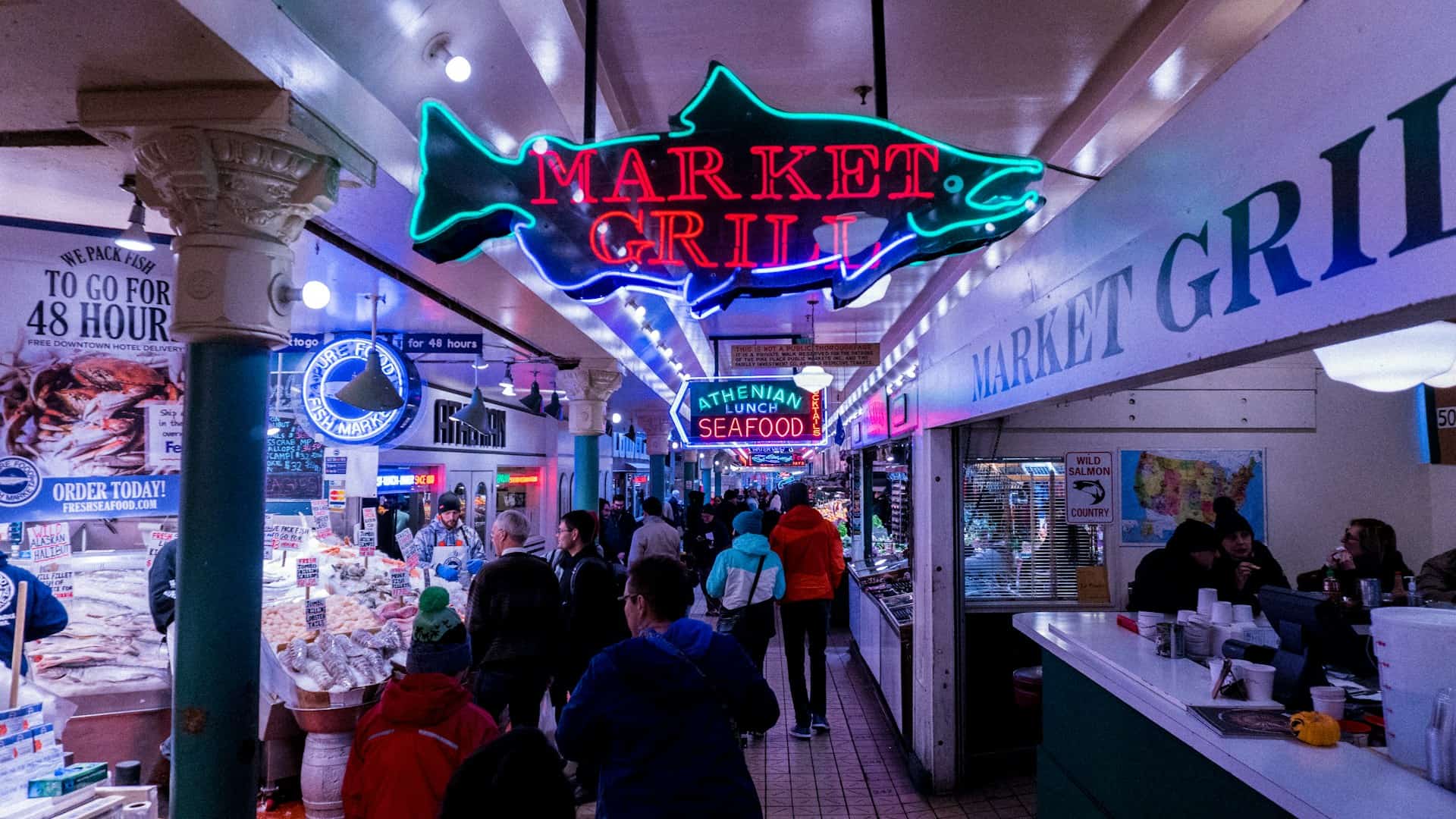 Best things to do in Seattle Washington - Christie Hudson - Market Grills at Pike Place Market by Gary on Unsplash